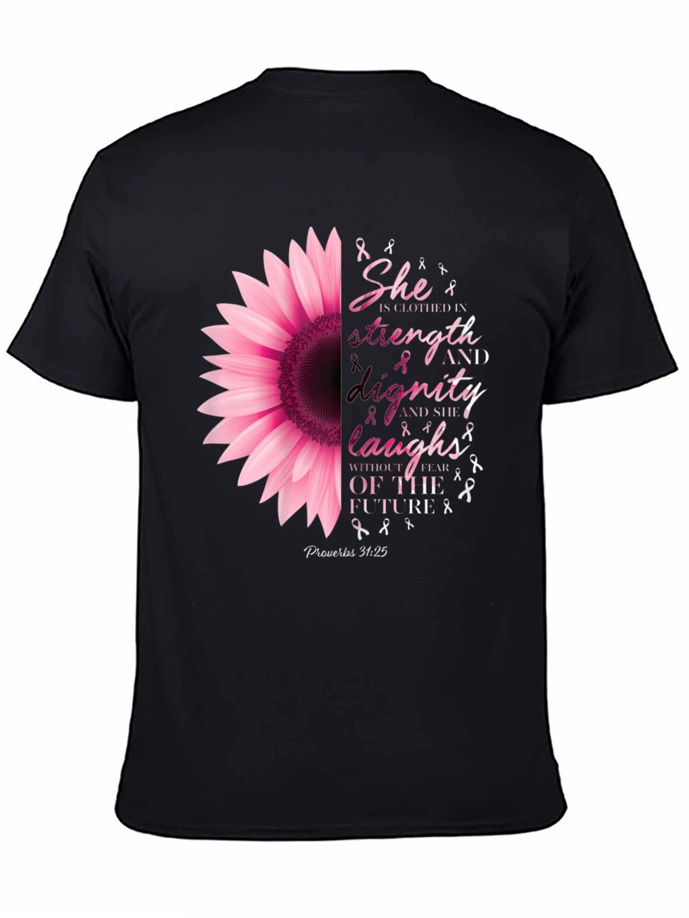 She is Clothed in Strength Sunflower T-Shirt