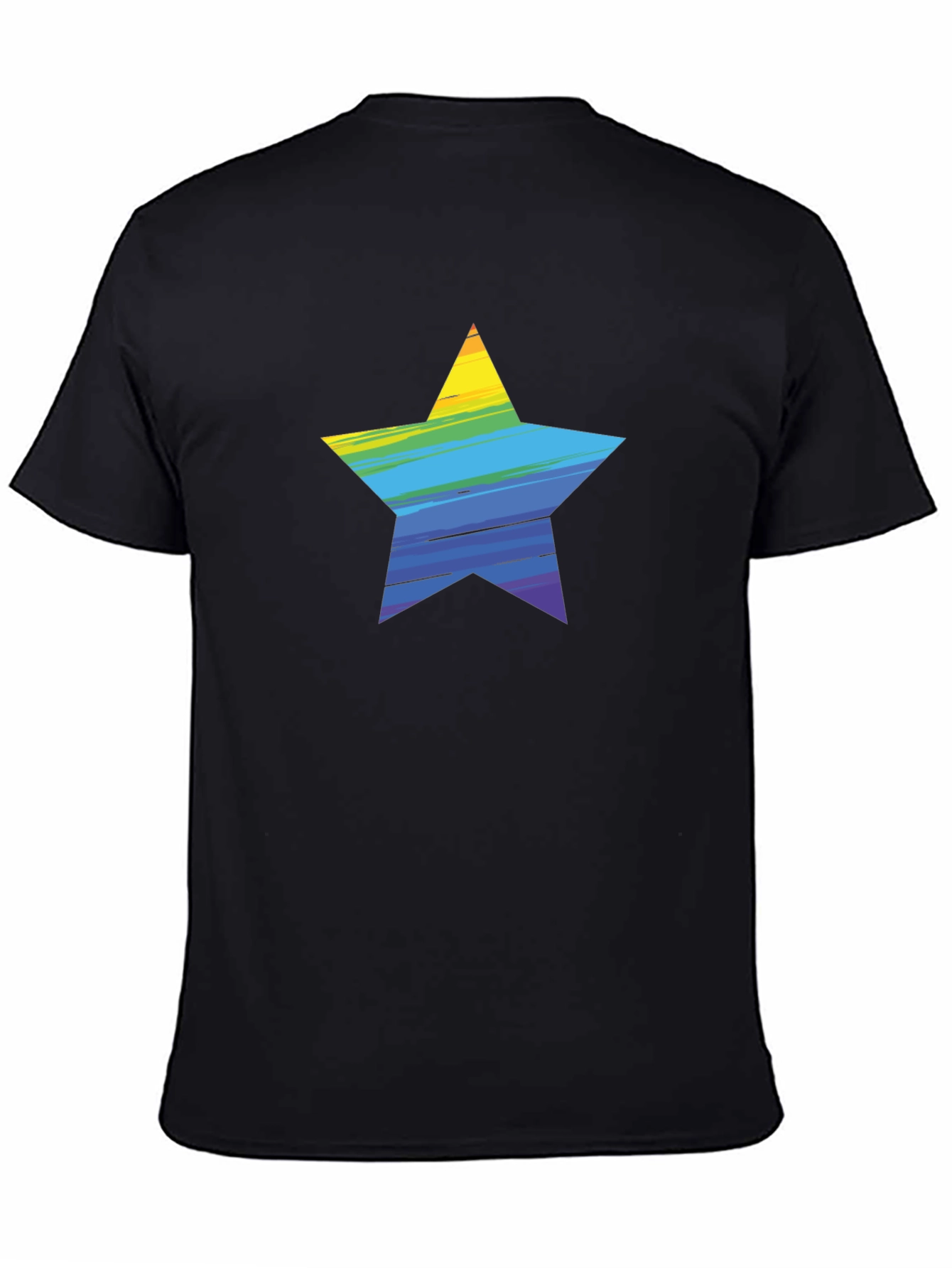 Rainbow Star Graphic Black T-Shirt
