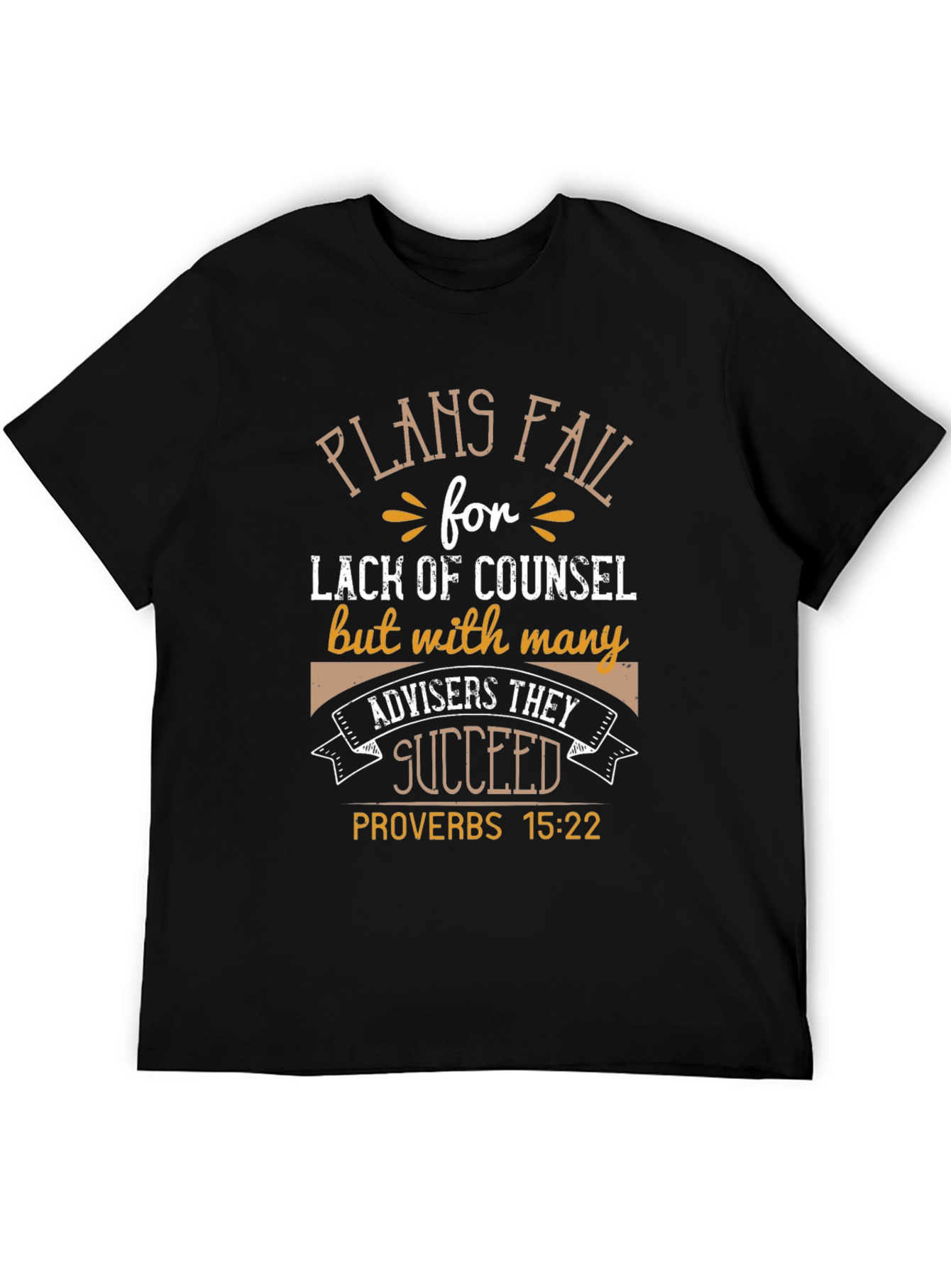 Plans Fail Proverbs 15:22 Black T-Shirt