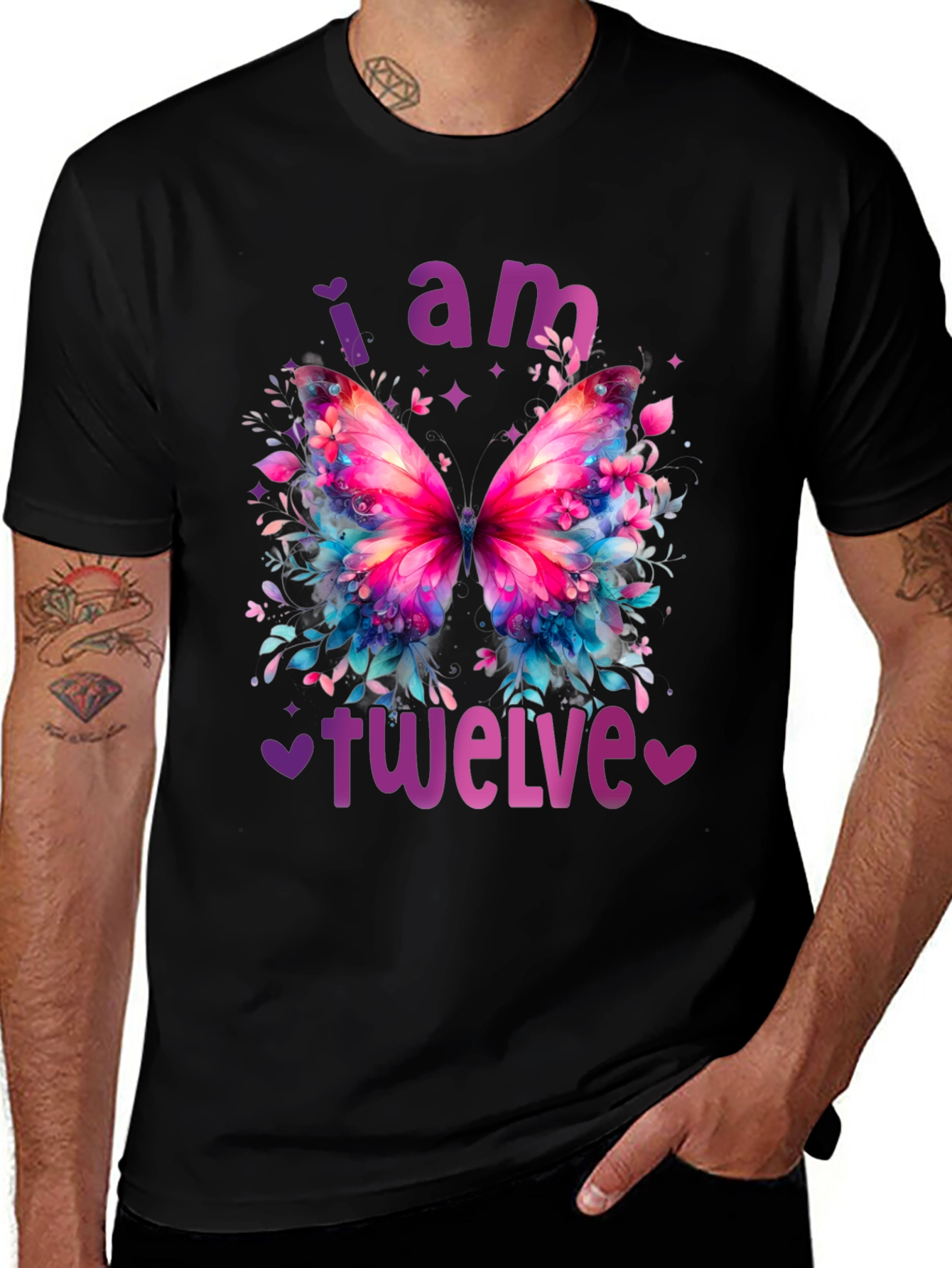 I am Twelve Butterfly T-Shirt - Birthday Tee