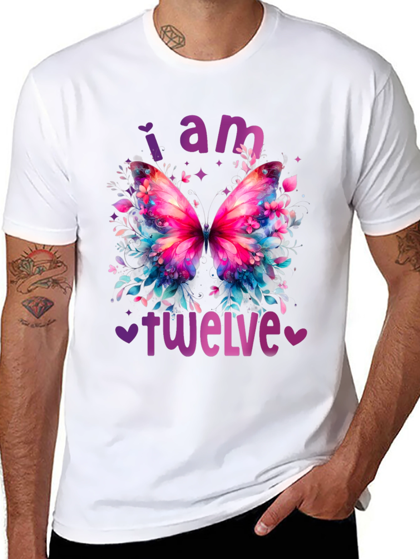 I am Twelve Butterfly T-Shirt - Birthday Tee