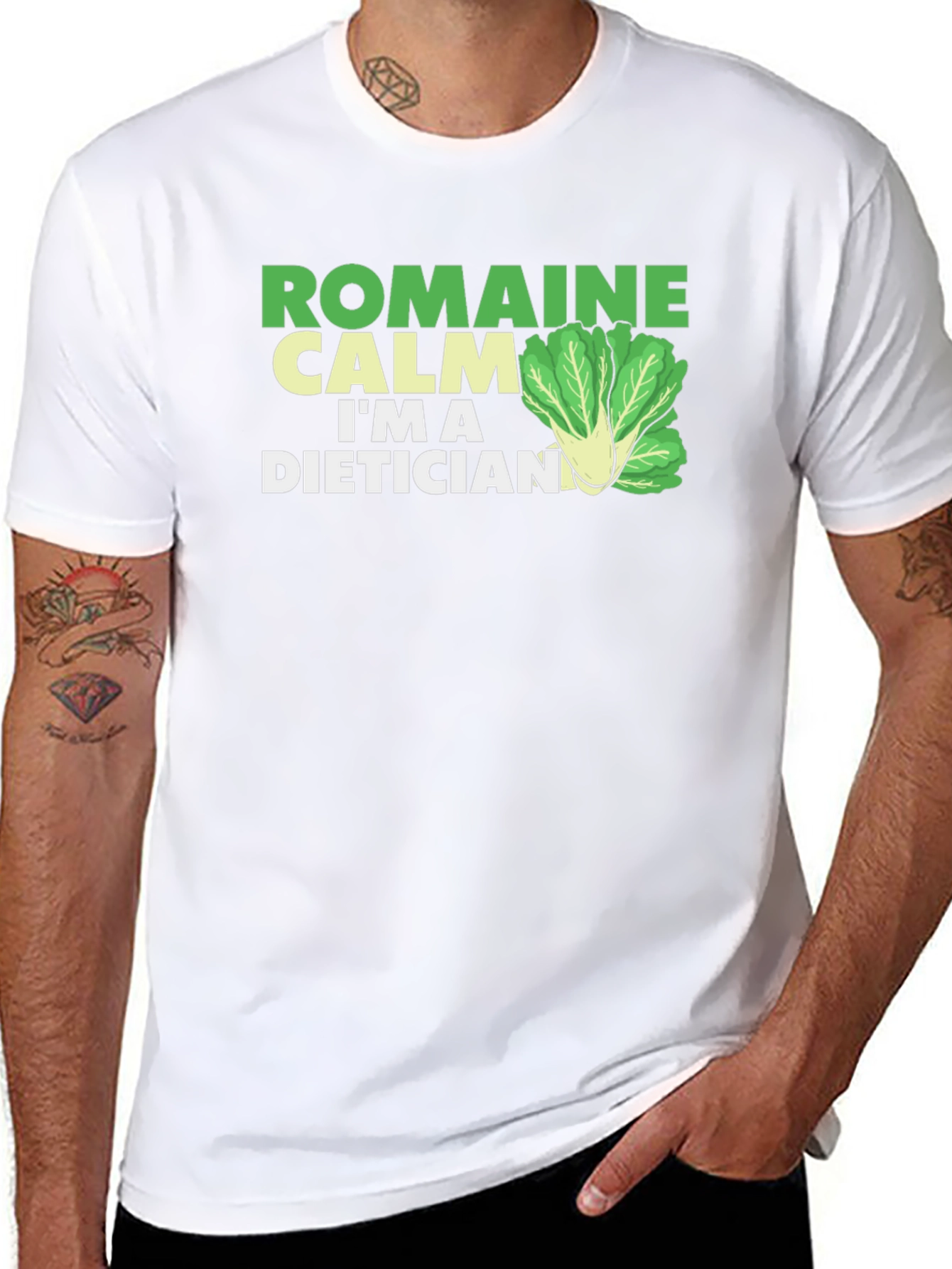 Romaine Calm Dietician T-Shirt - Funny Health Food Tee