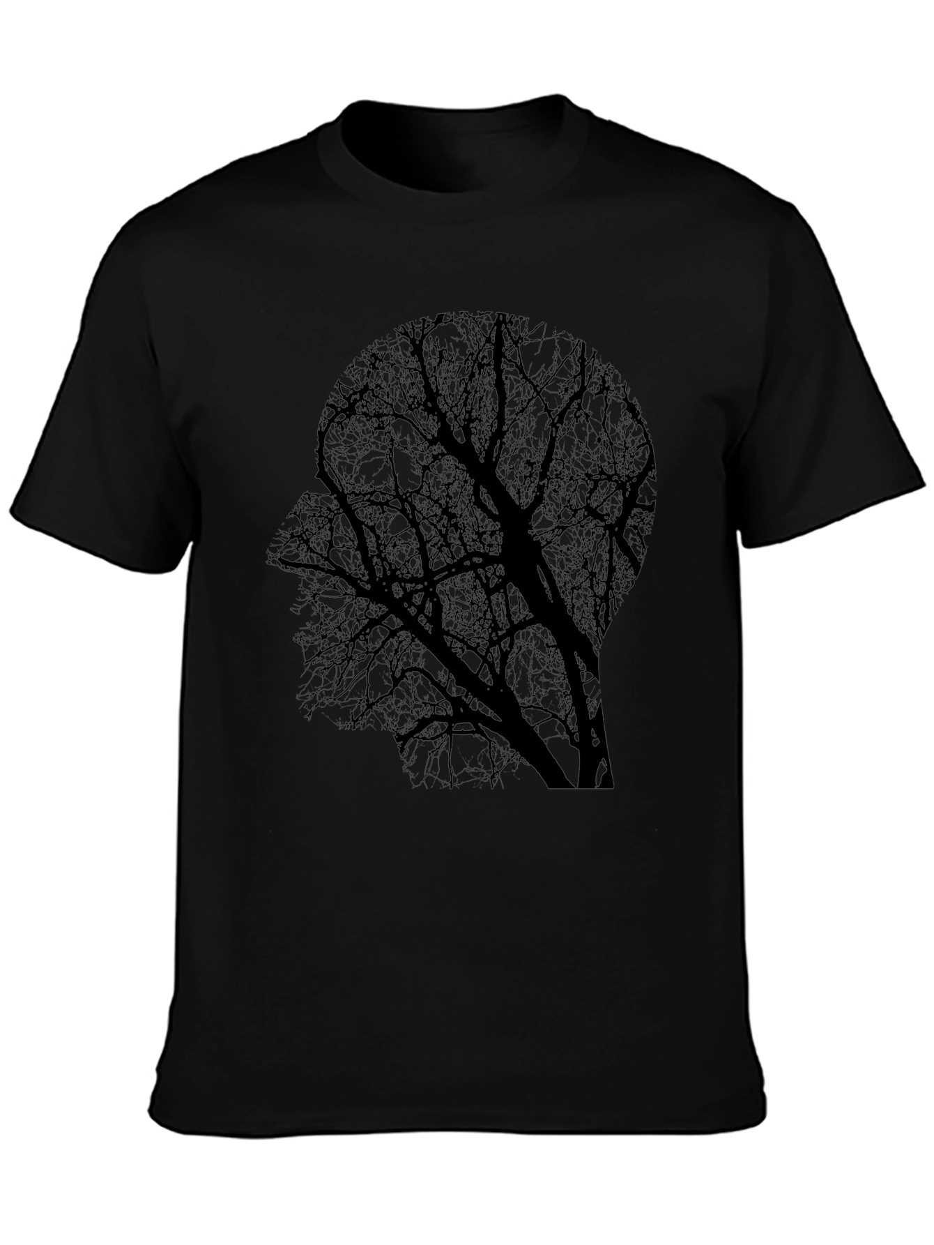 Silhouette Tree Graphic Tee - Black Cotton Blend