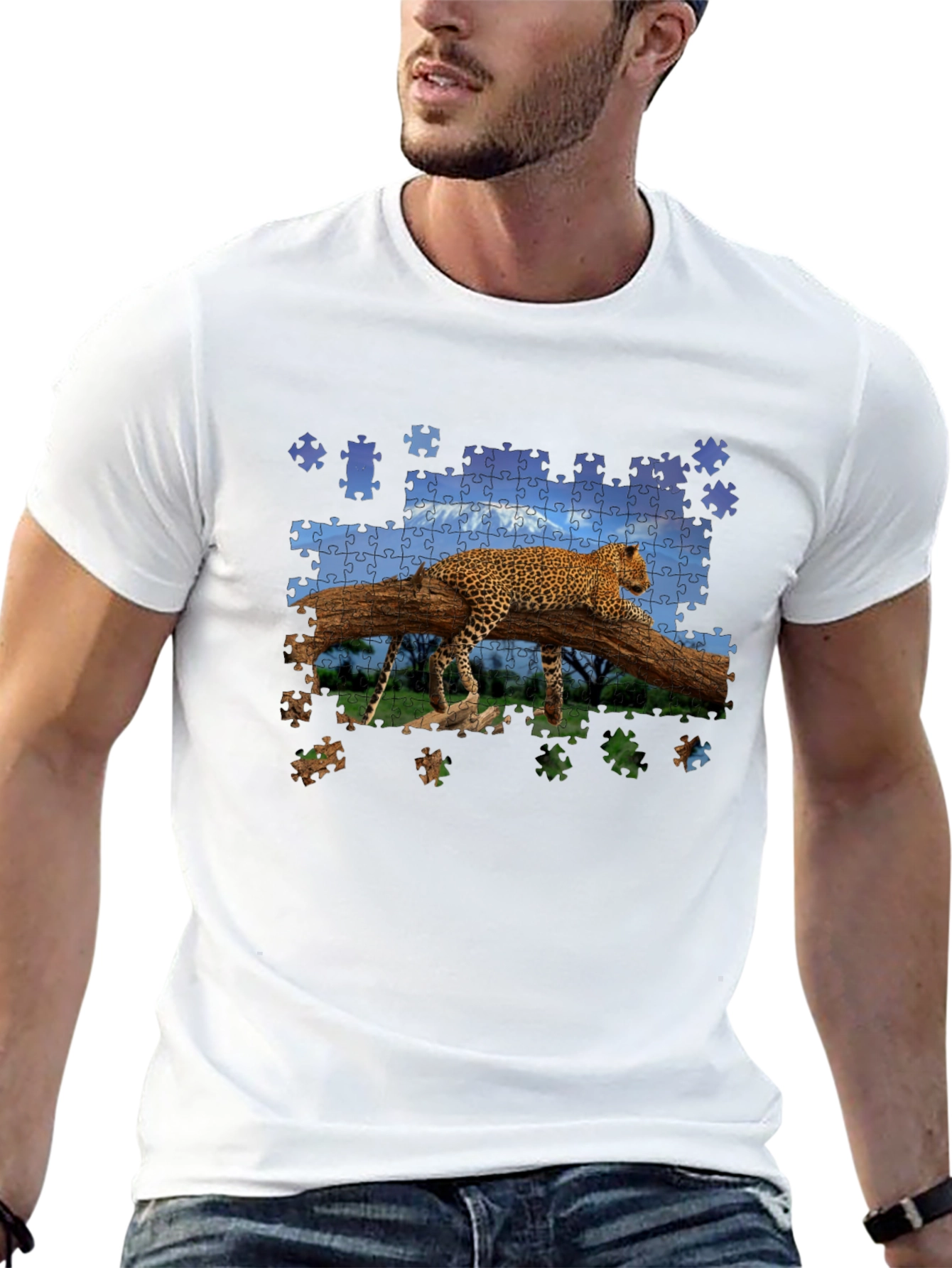 Leopard Puzzle T-Shirt - Unique Design