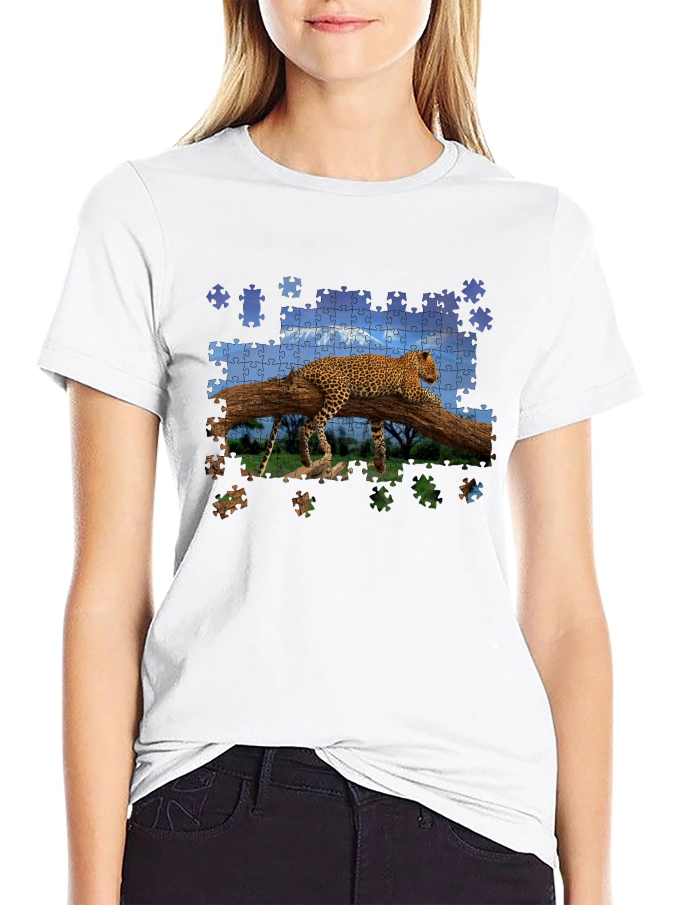 Leopard Puzzle T-Shirt - Unique Design