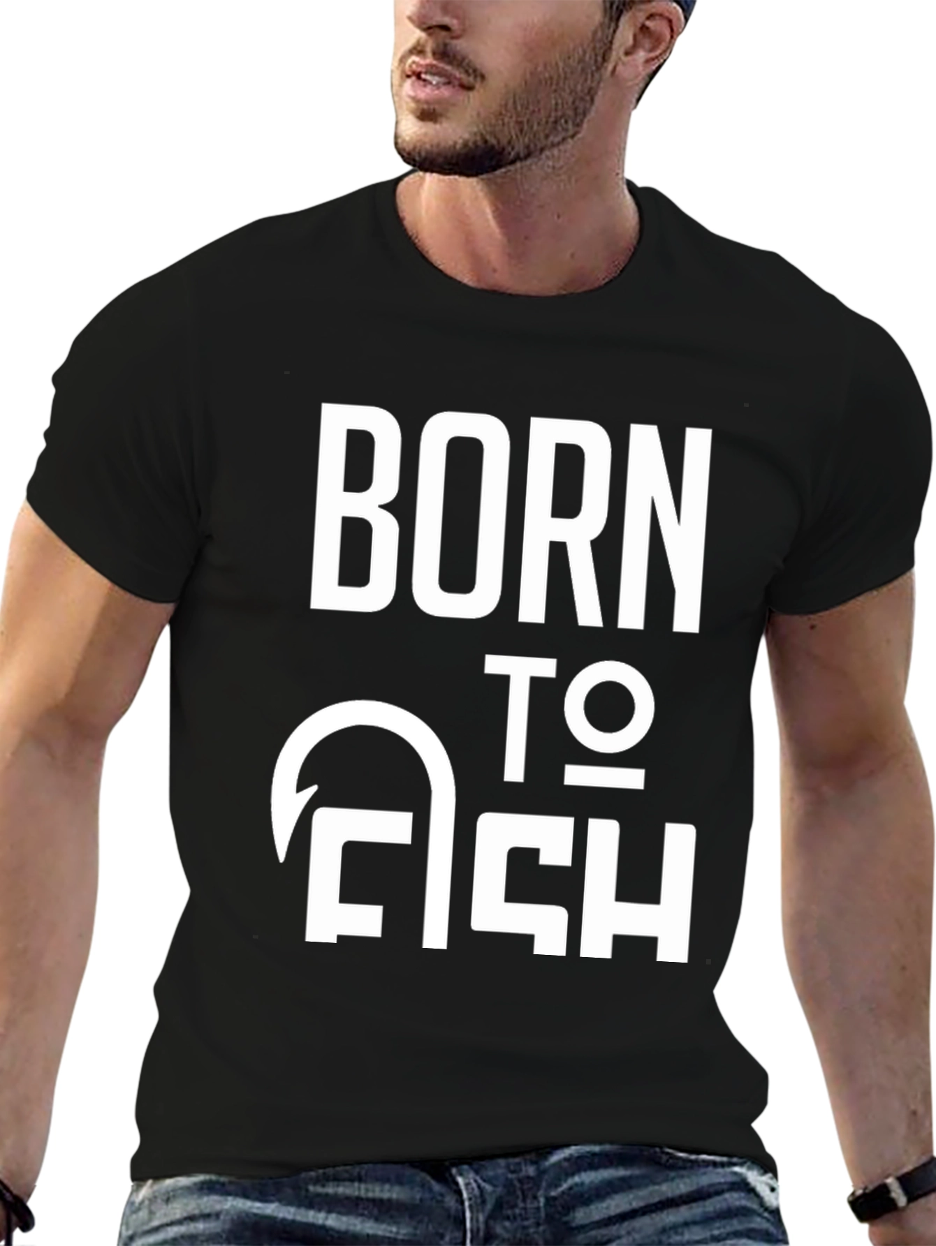 Born to Fish Graphic T-Shirt - Black