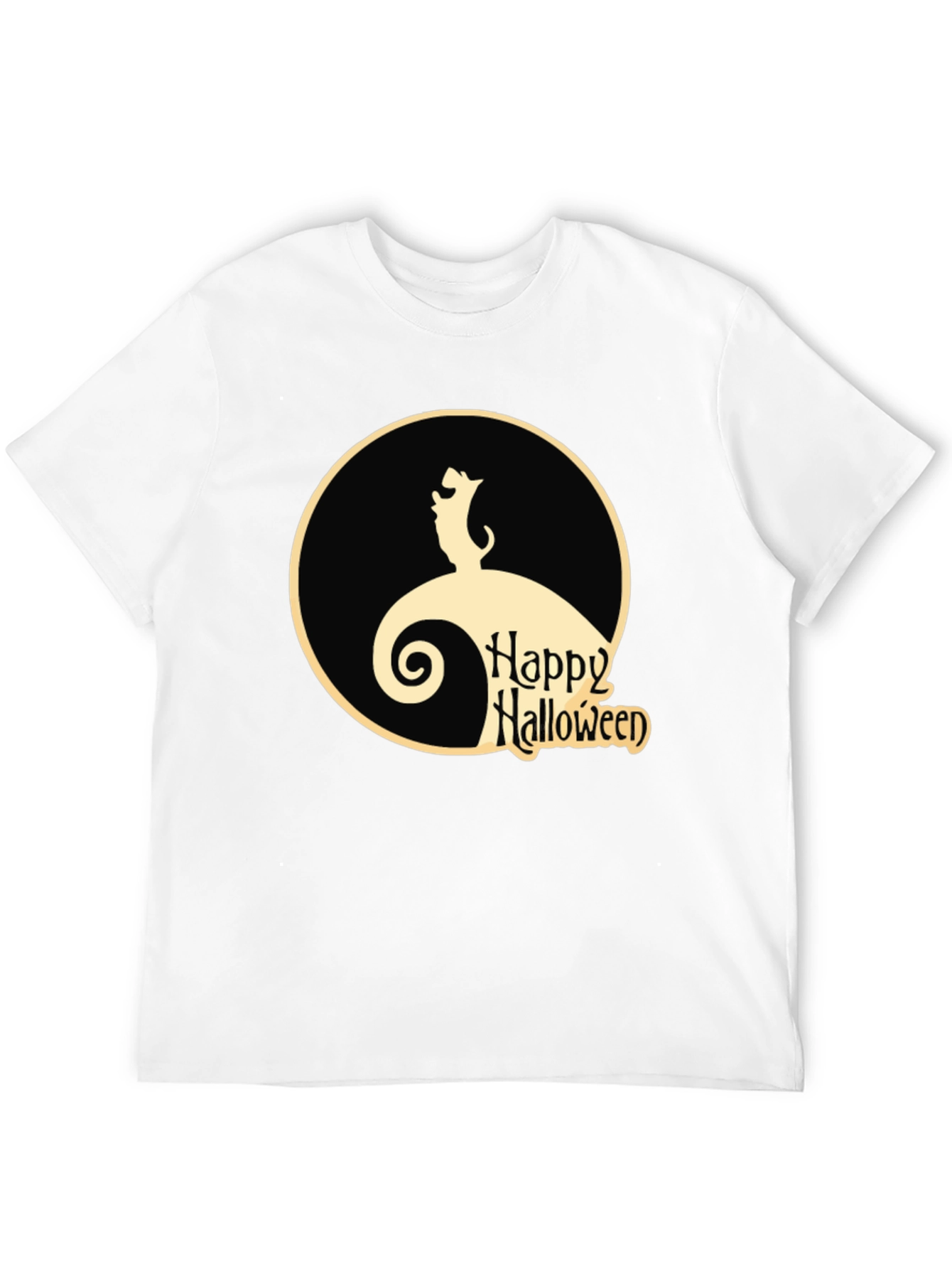 Halloween Dog Graphic Tee - Black Cotton Shirt
