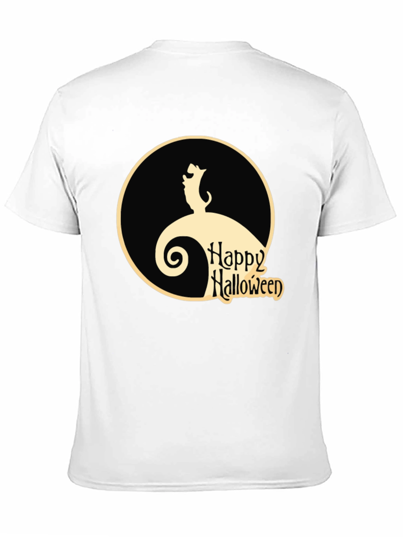 Halloween Dog Graphic Tee - Black Cotton Shirt