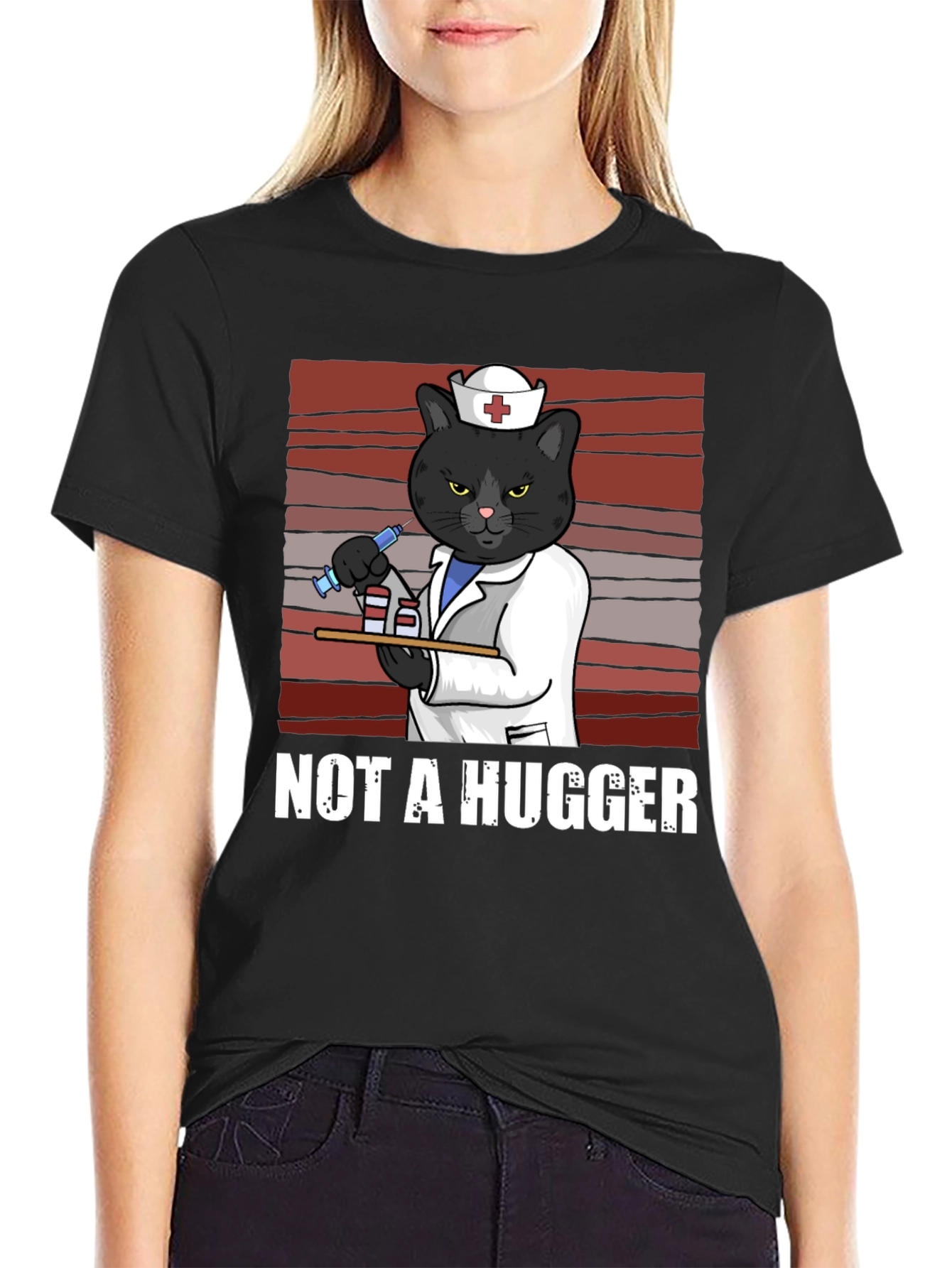 Not A Hugger Nurse Cat T-Shirt