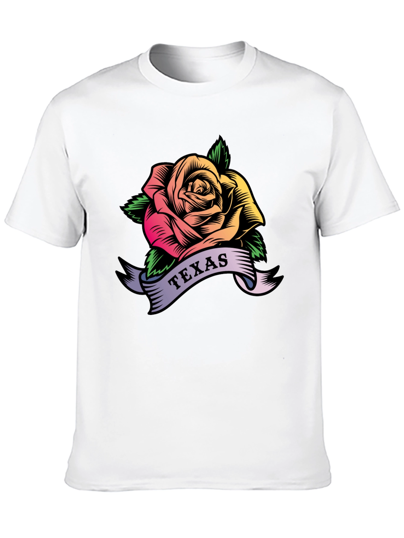 Texas Rose Graphic T-Shirt - Mens Black Tee