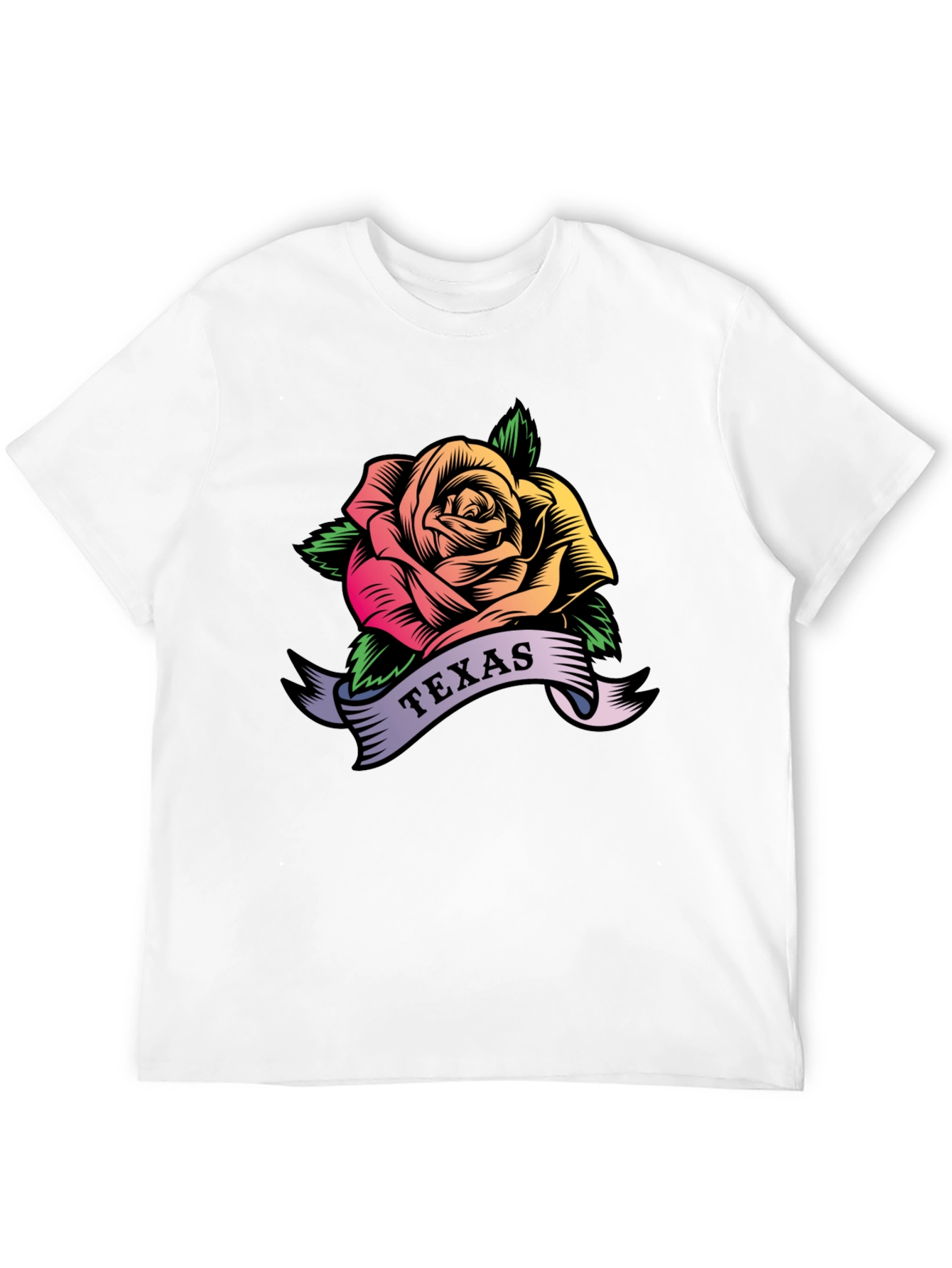 Texas Rose Graphic T-Shirt - Mens Black Tee