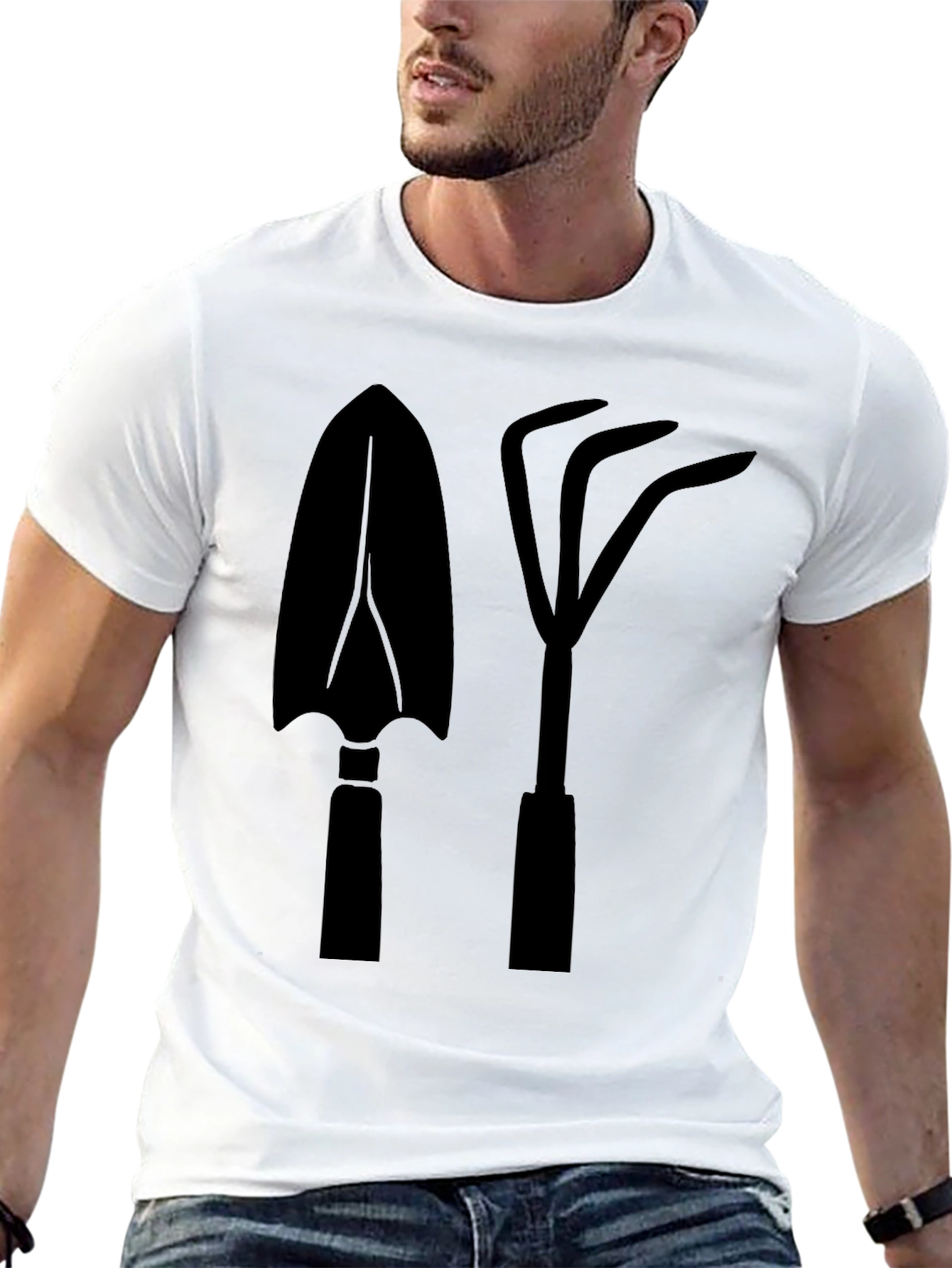 Gardeners Delight: Black T-Shirt with Tool Graphics