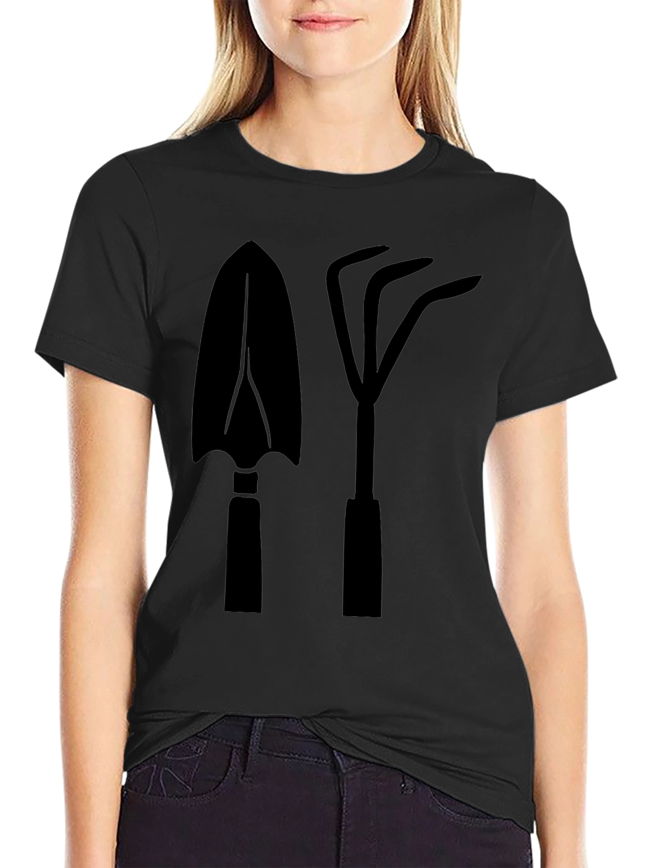 Gardeners Delight: Black T-Shirt with Tool Graphics