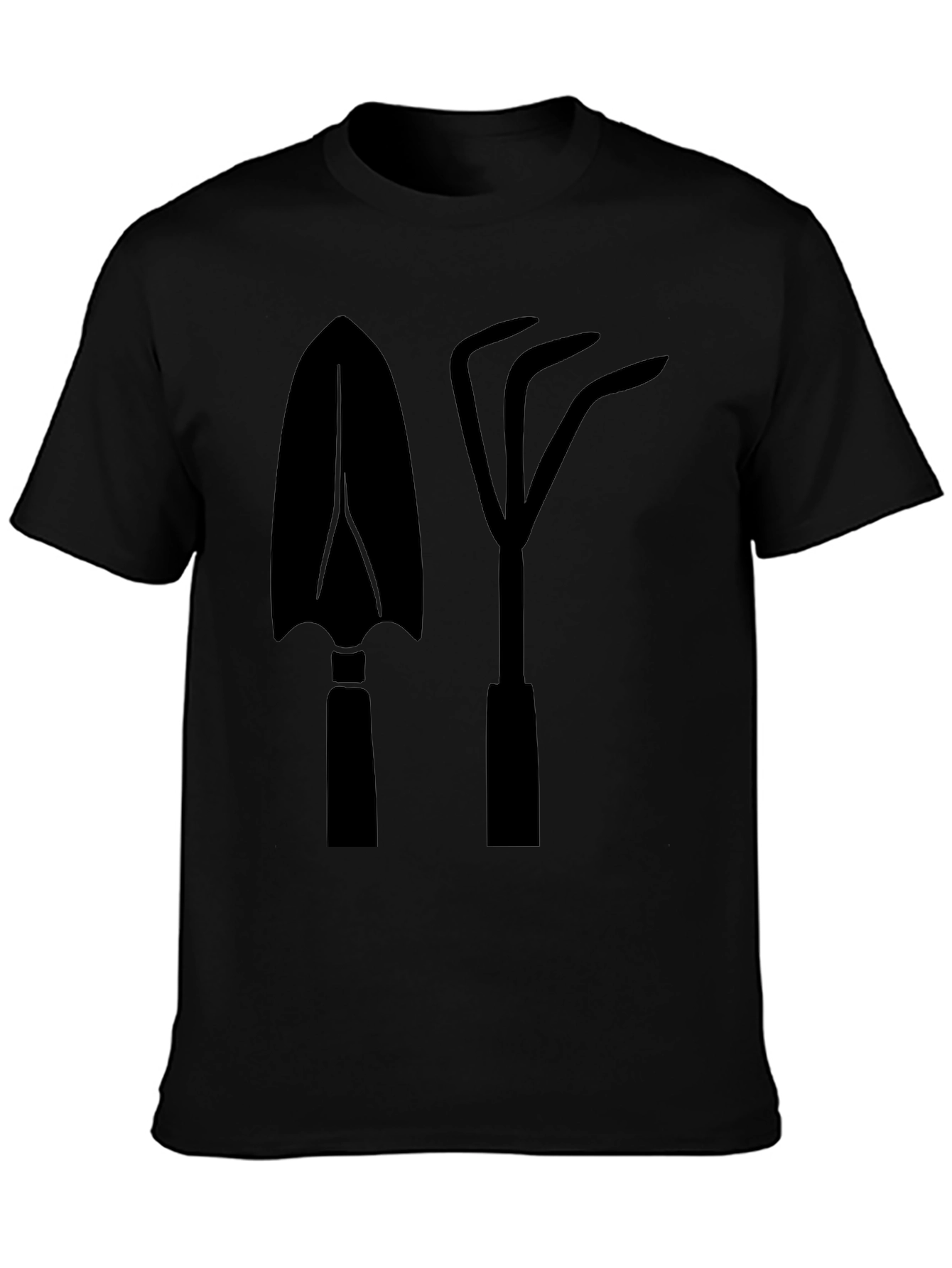 Gardeners Delight: Black T-Shirt with Tool Graphics