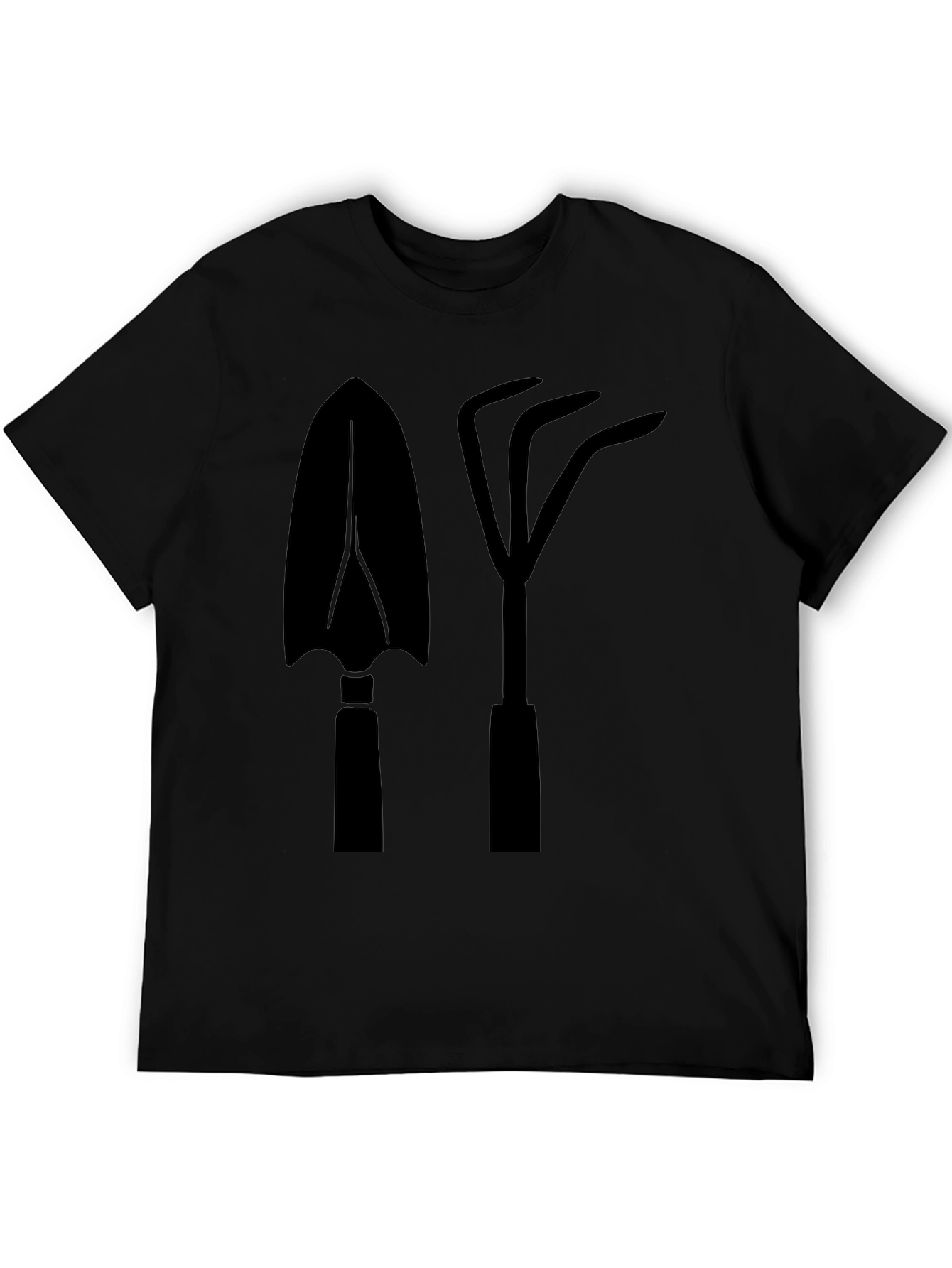 Gardeners Delight: Black T-Shirt with Tool Graphics