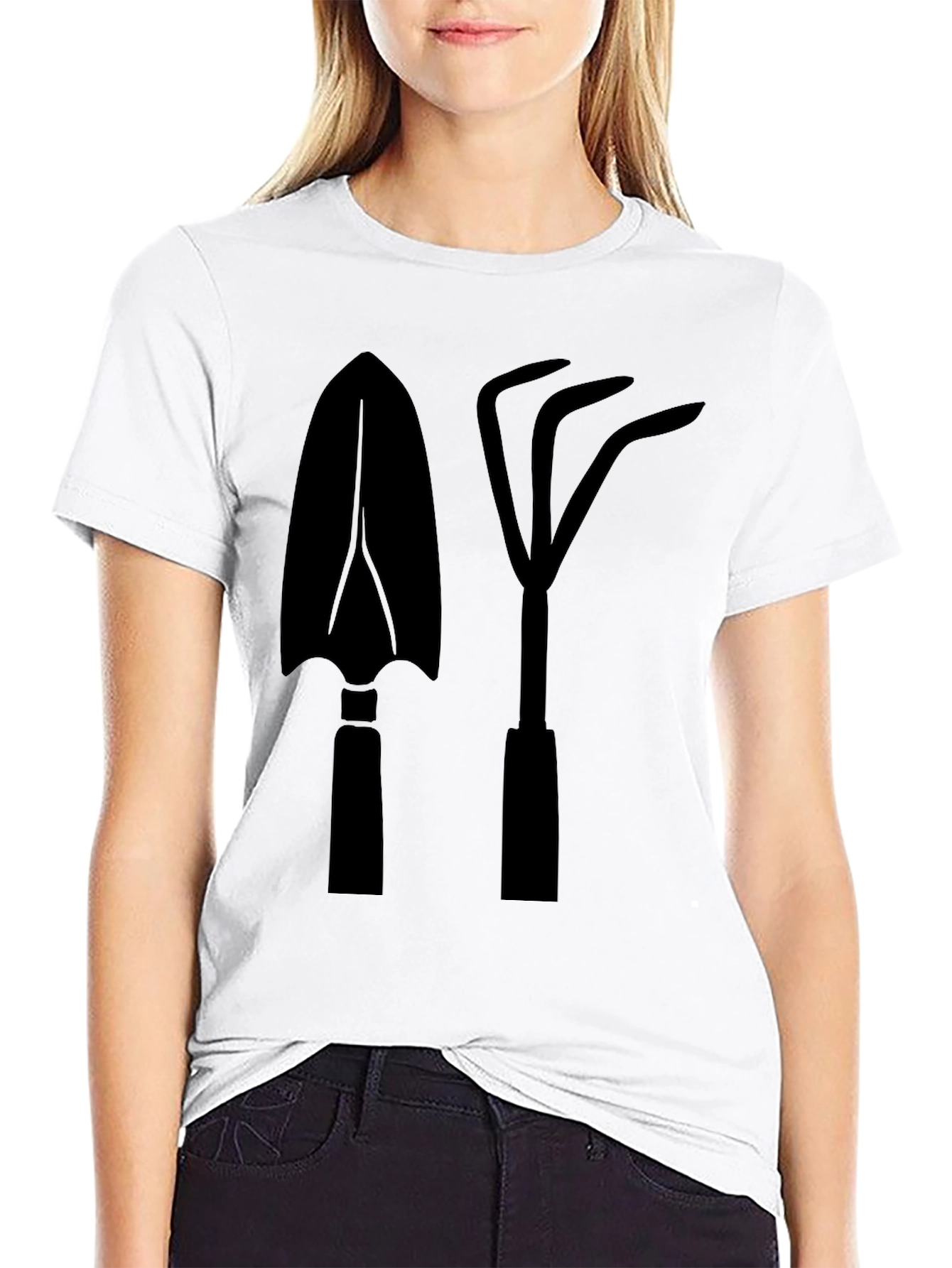 Gardeners Delight: Black T-Shirt with Tool Graphics
