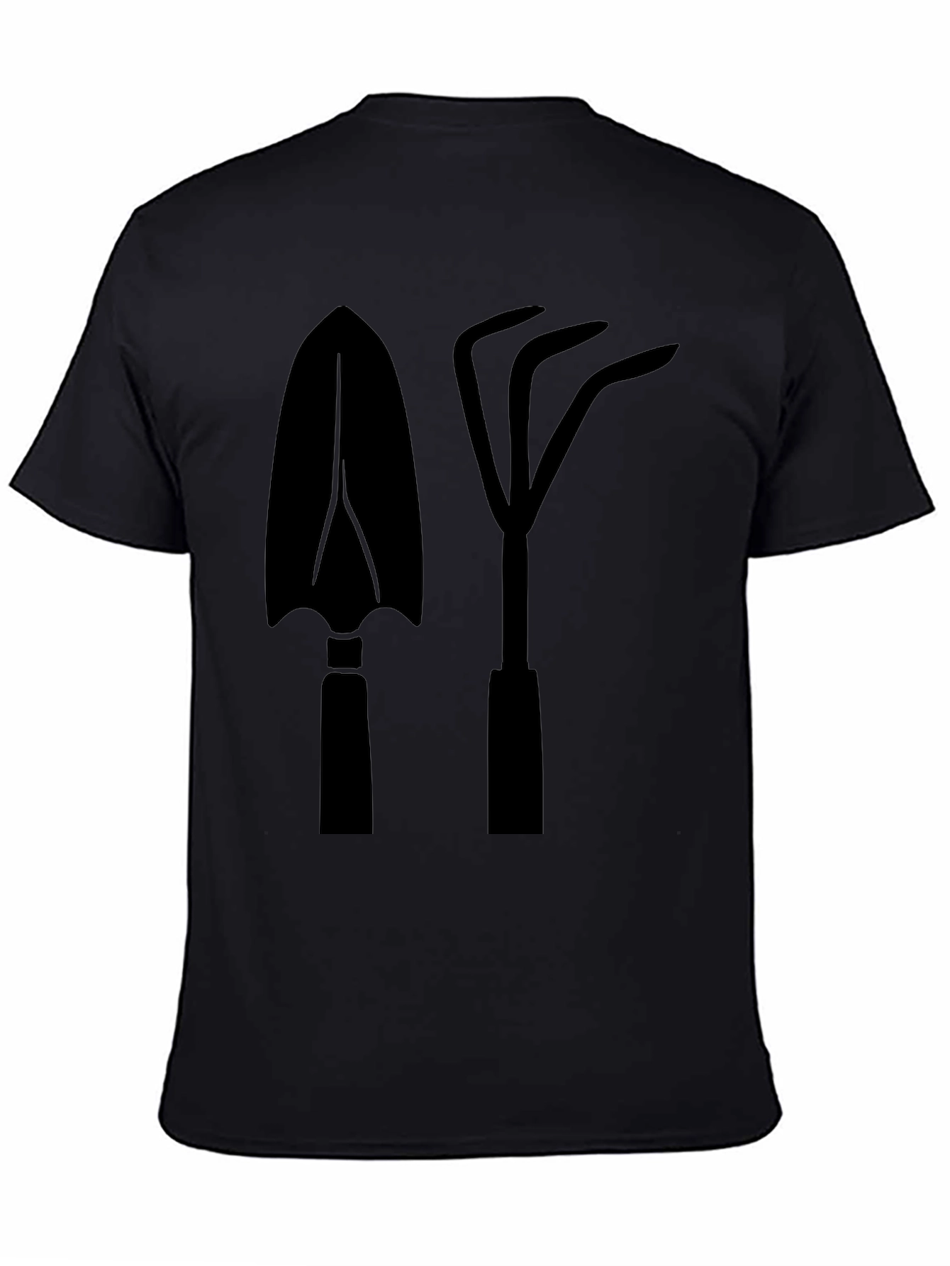 Gardeners Delight: Black T-Shirt with Tool Graphics