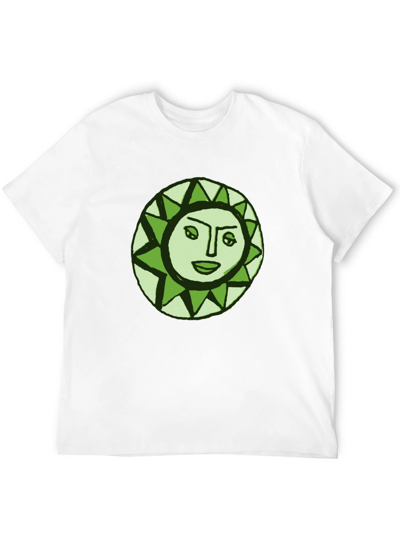 Sun Face Graphic Tee - Black Cotton Comfort
