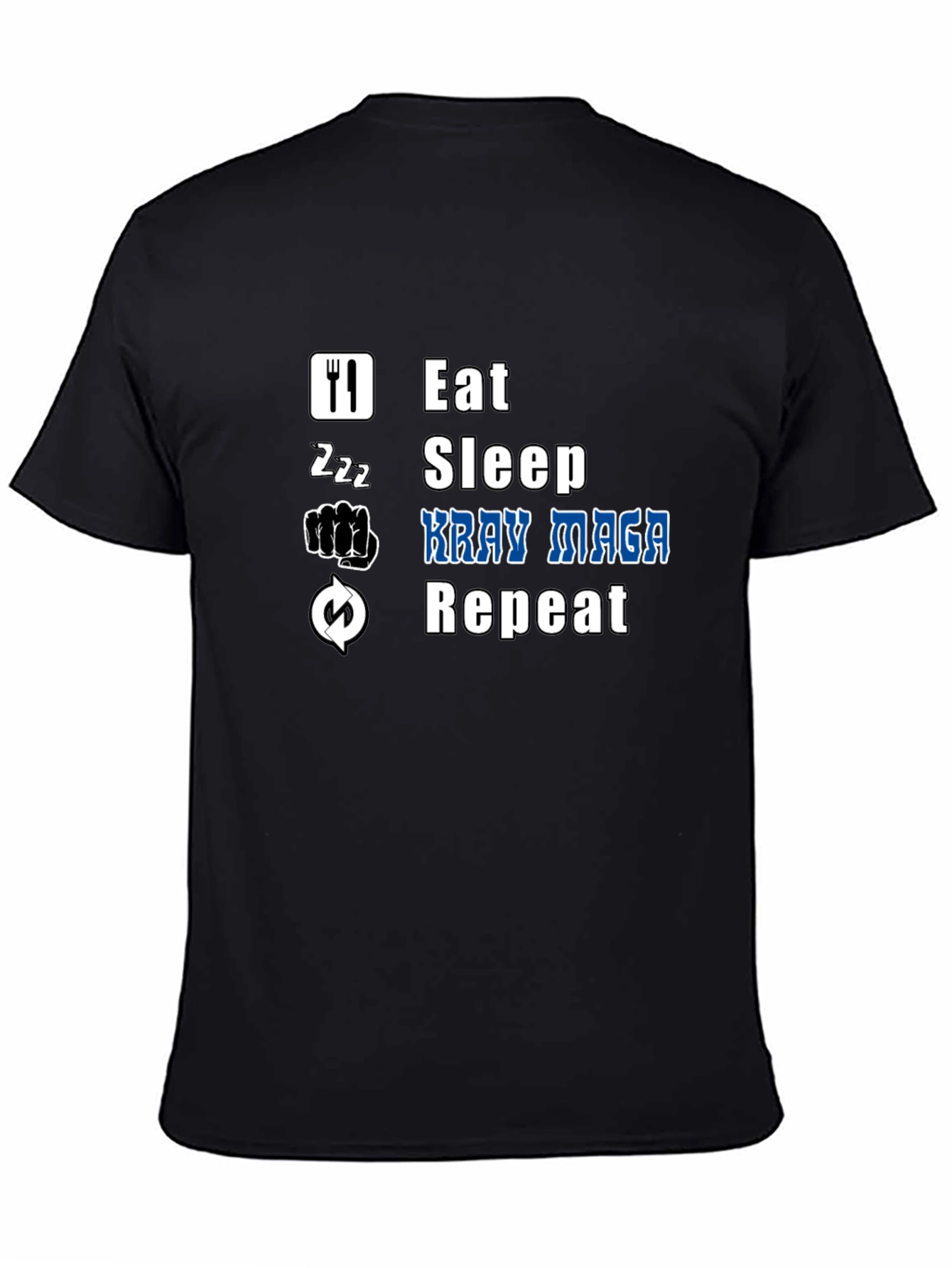 Eat Sleep Krav Maga Repeat Black T-Shirt