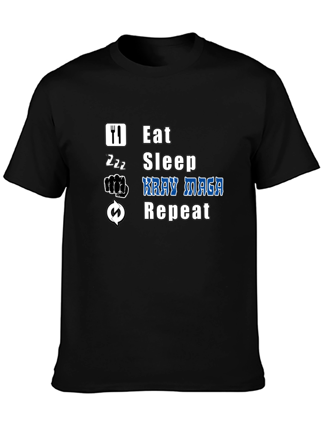 Eat Sleep Krav Maga Repeat Black T-Shirt