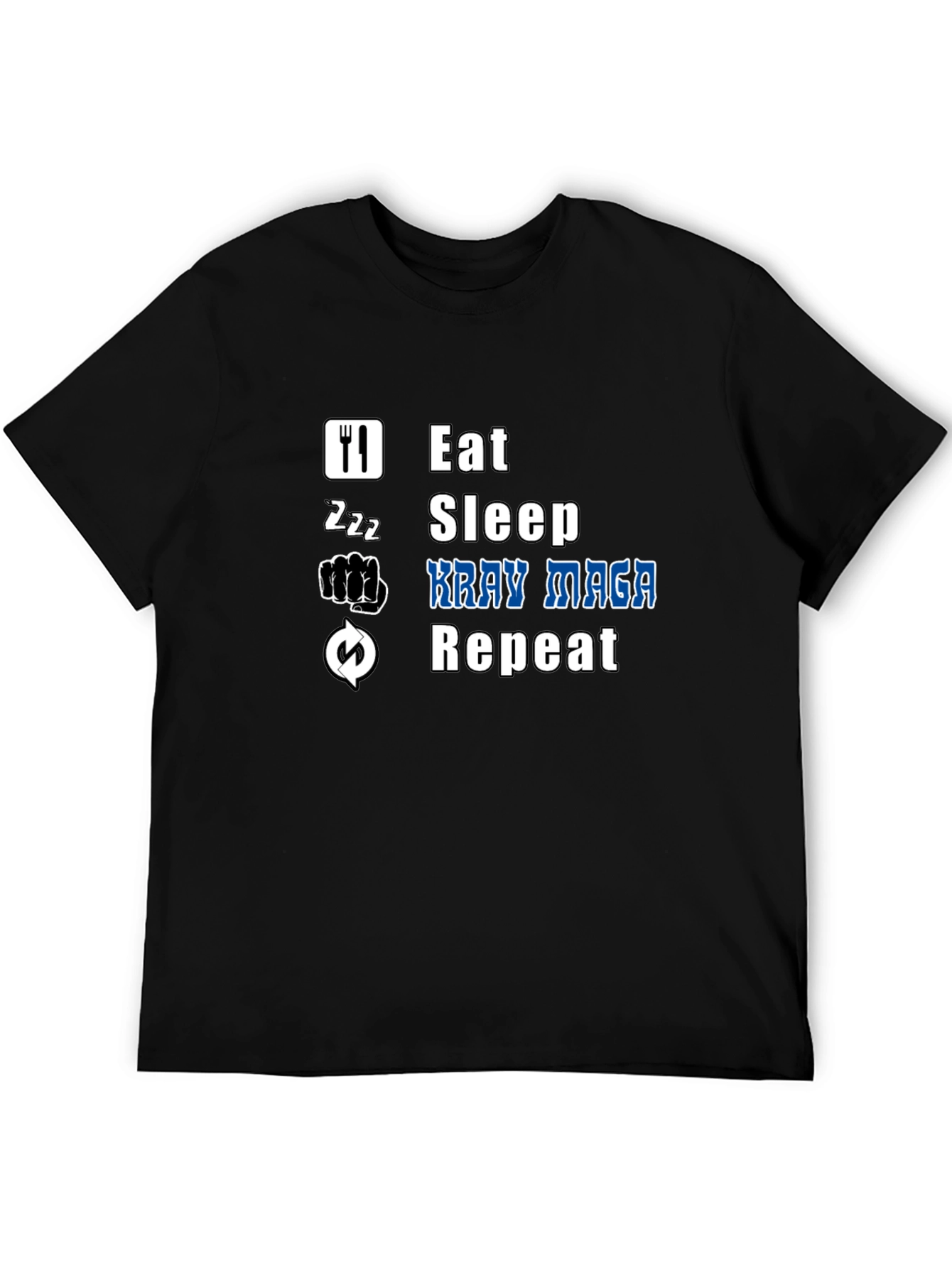 Eat Sleep Krav Maga Repeat Black T-Shirt