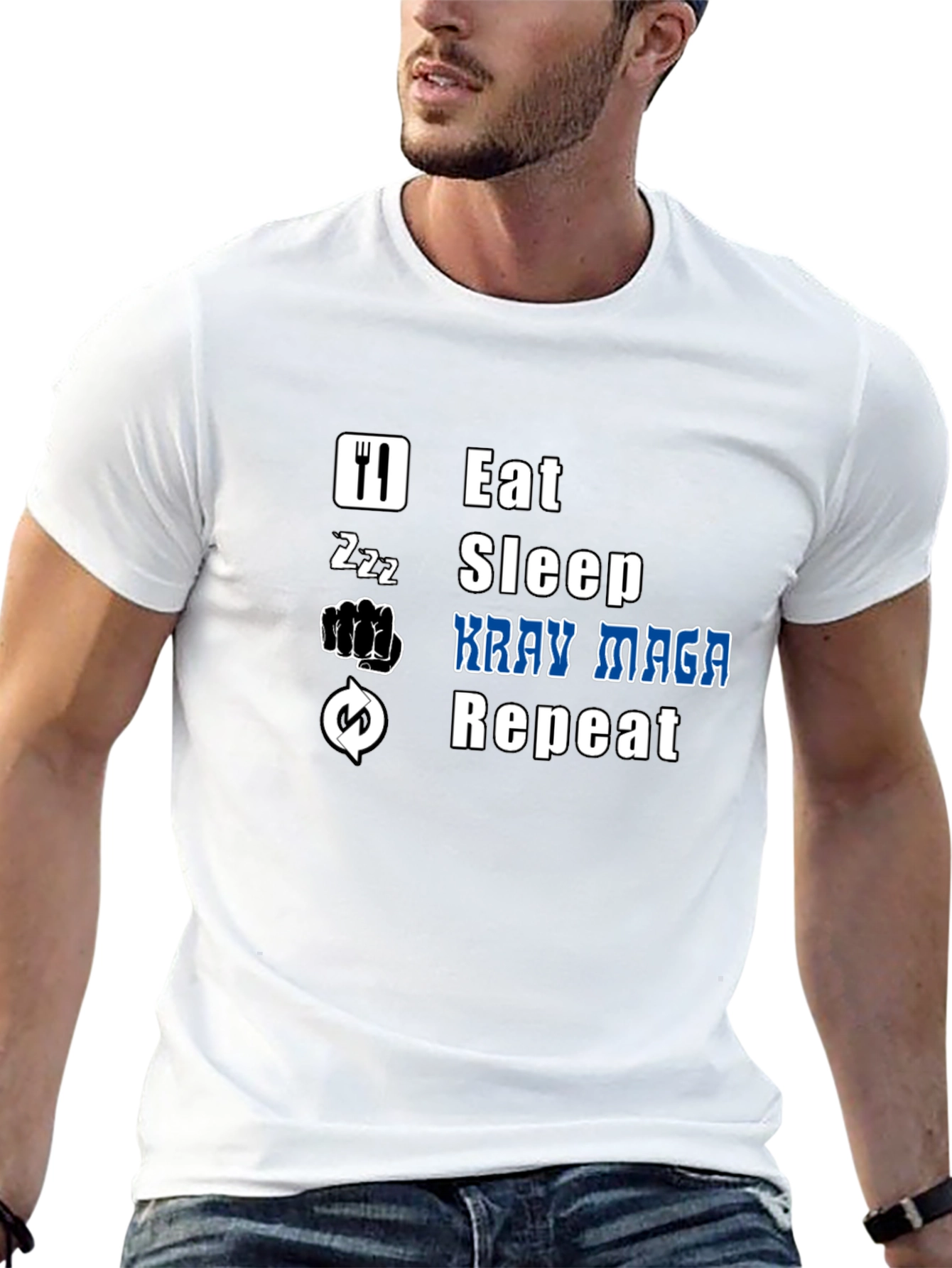 Eat Sleep Krav Maga Repeat Black T-Shirt