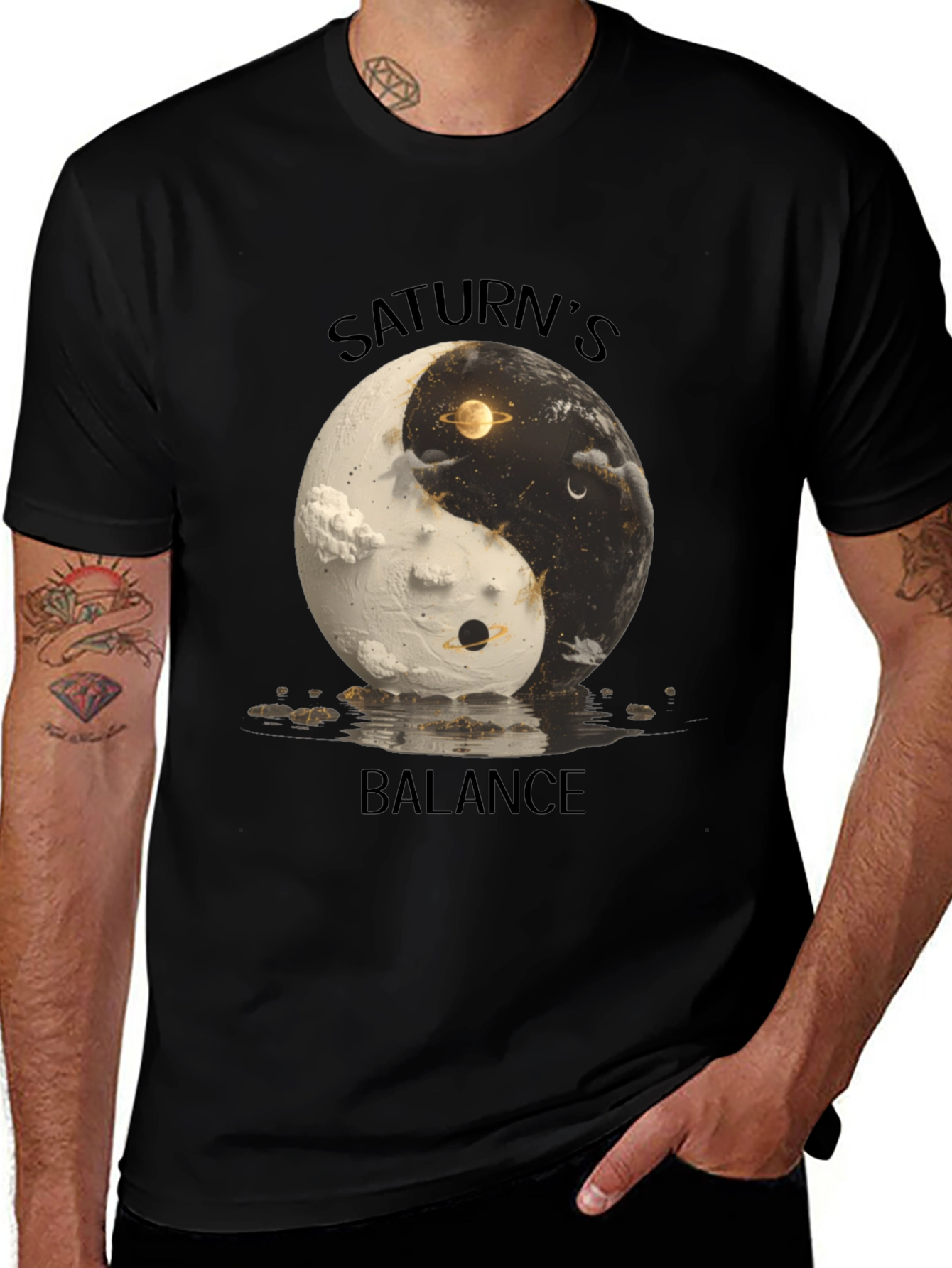 Saturns Balance Yin Yang Graphic Tee