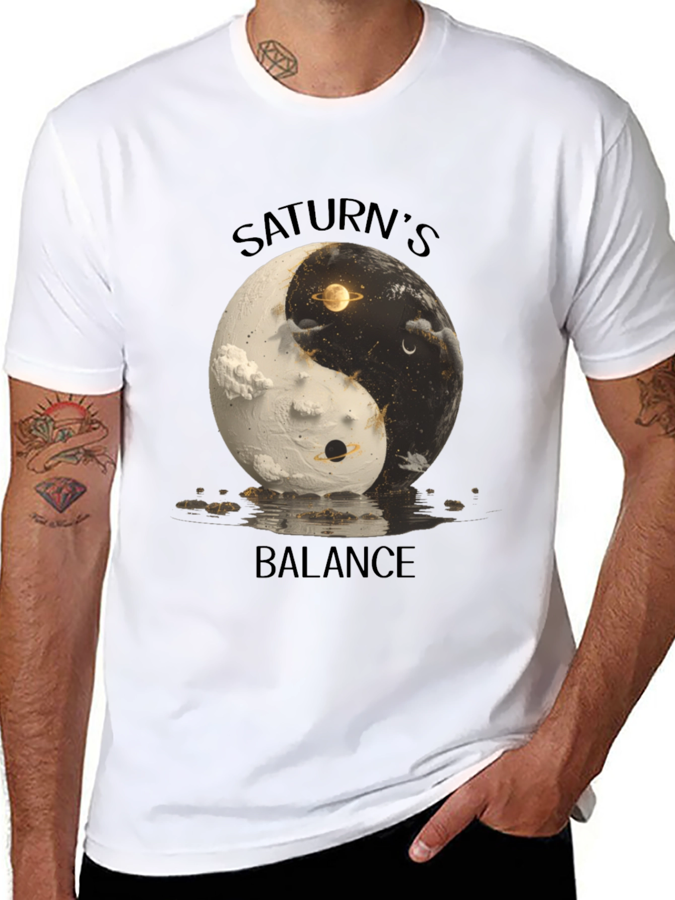 Saturns Balance Yin Yang Graphic Tee