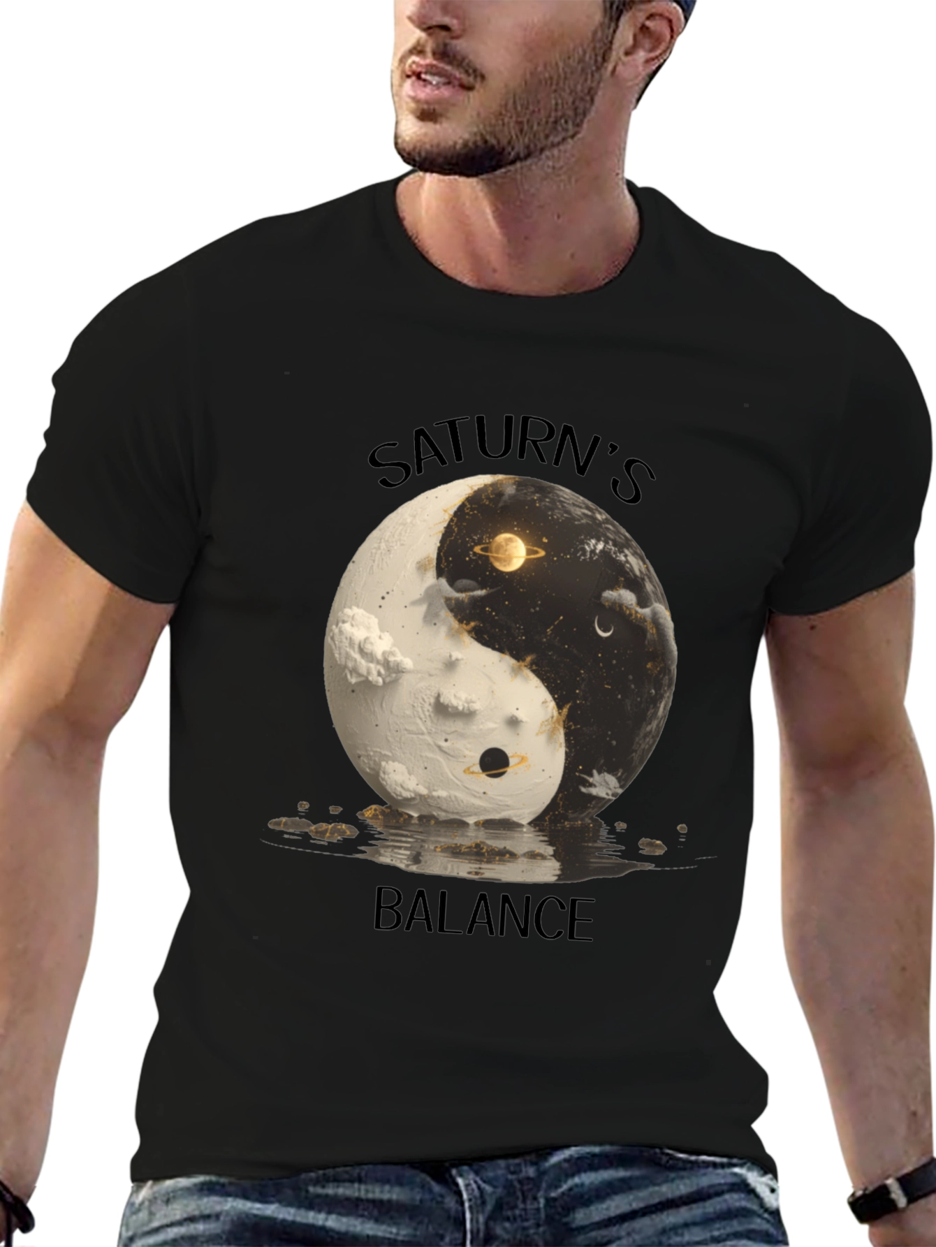 Saturns Balance Yin Yang Graphic Tee