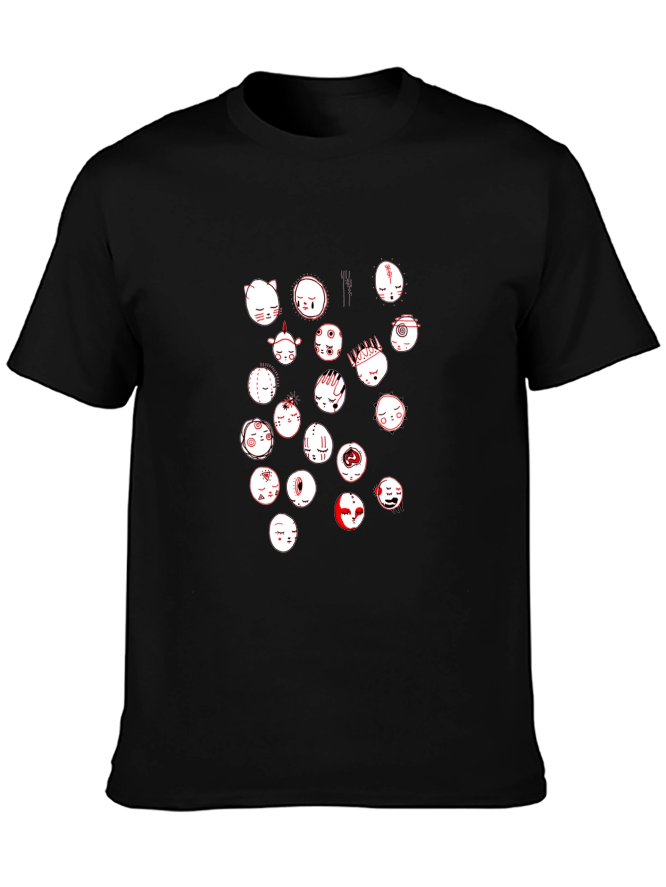 Graphic Print Black Crewneck T-Shirt