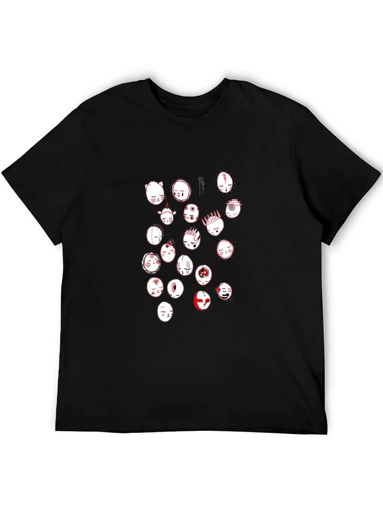 Graphic Print Black Crewneck T-Shirt
