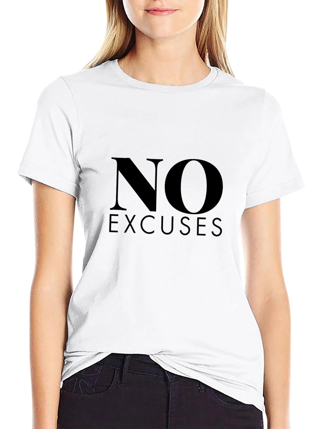 No Excuses Black Graphic Tee - Motivational T-Shirt