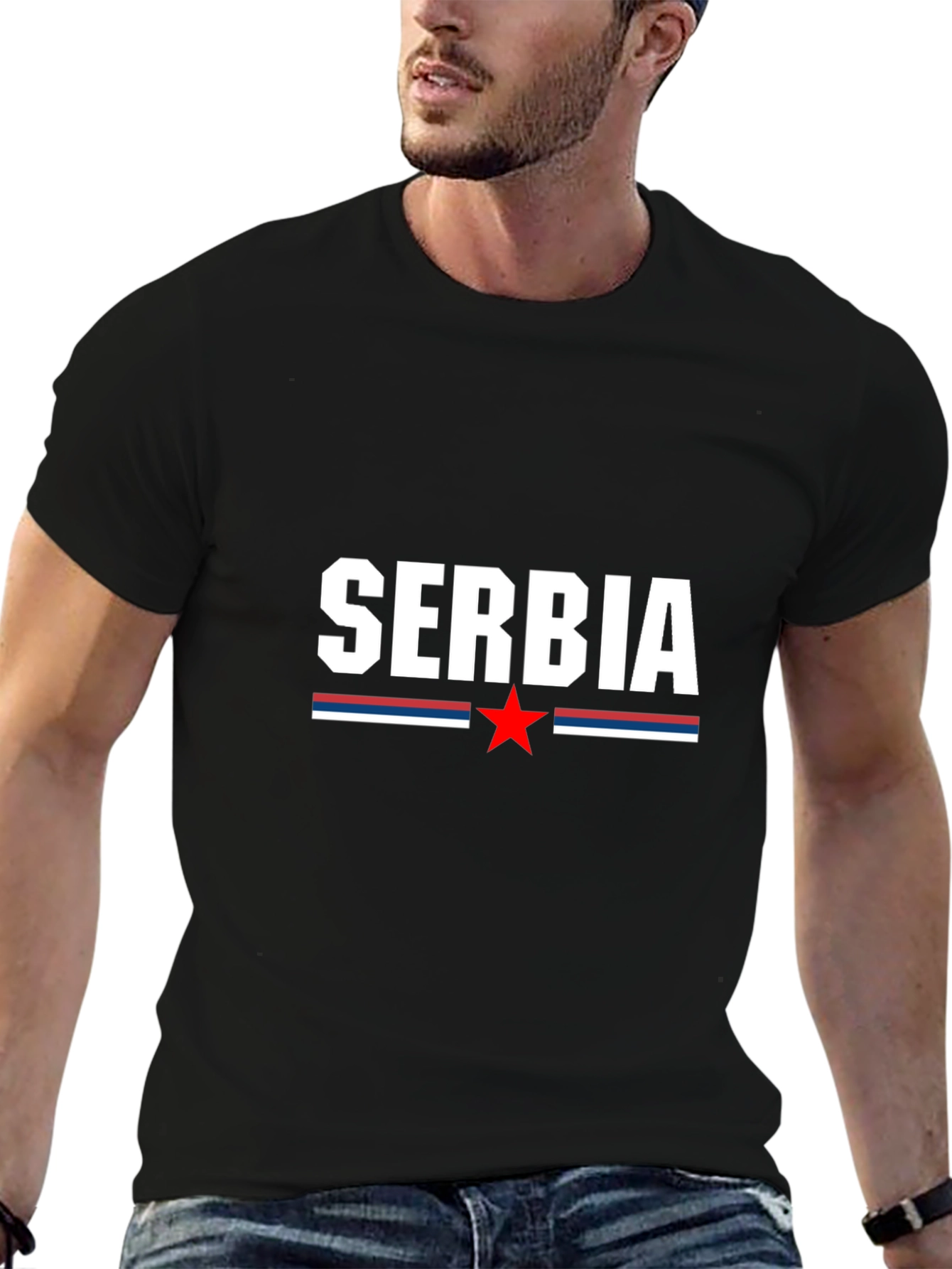 Serbia Pride T-Shirt - Black Cotton Tee
