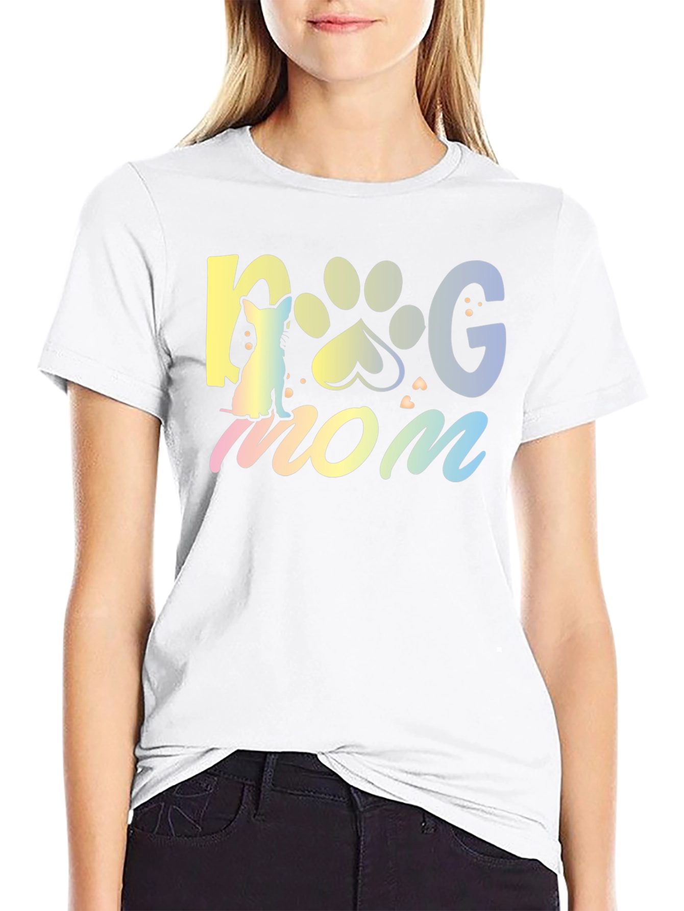 Dog Mom T-Shirt - Cute Pet Paw Design