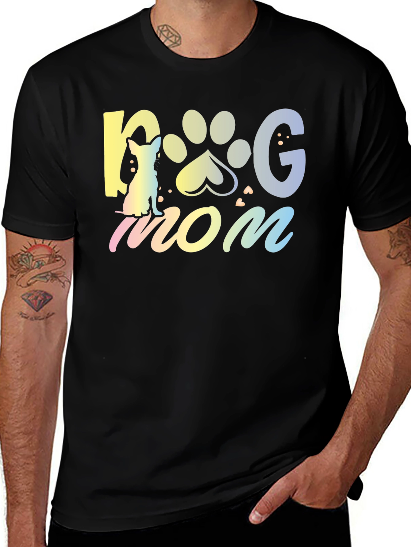 Dog Mom T-Shirt - Cute Pet Paw Design