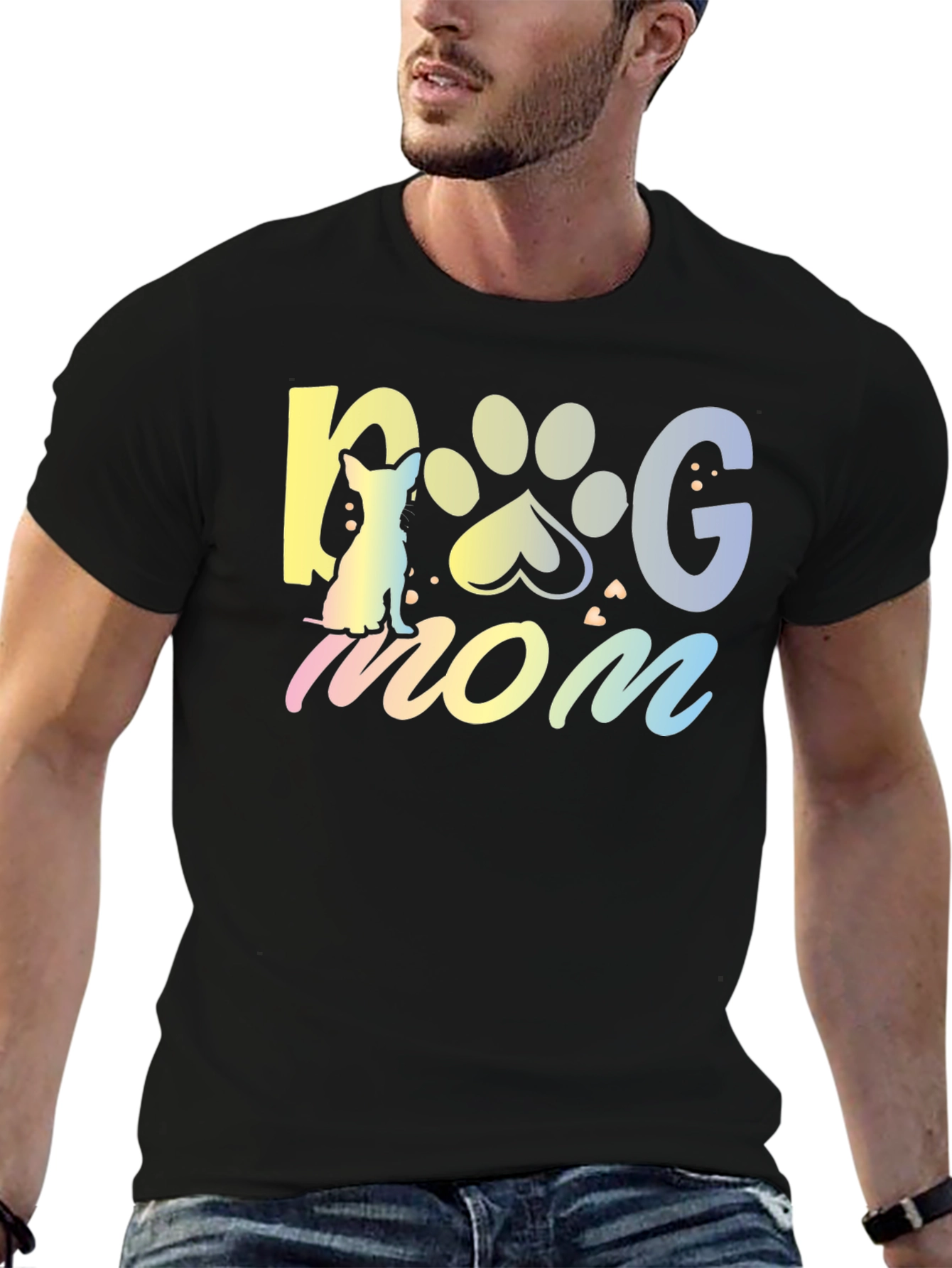 Dog Mom T-Shirt - Cute Pet Paw Design