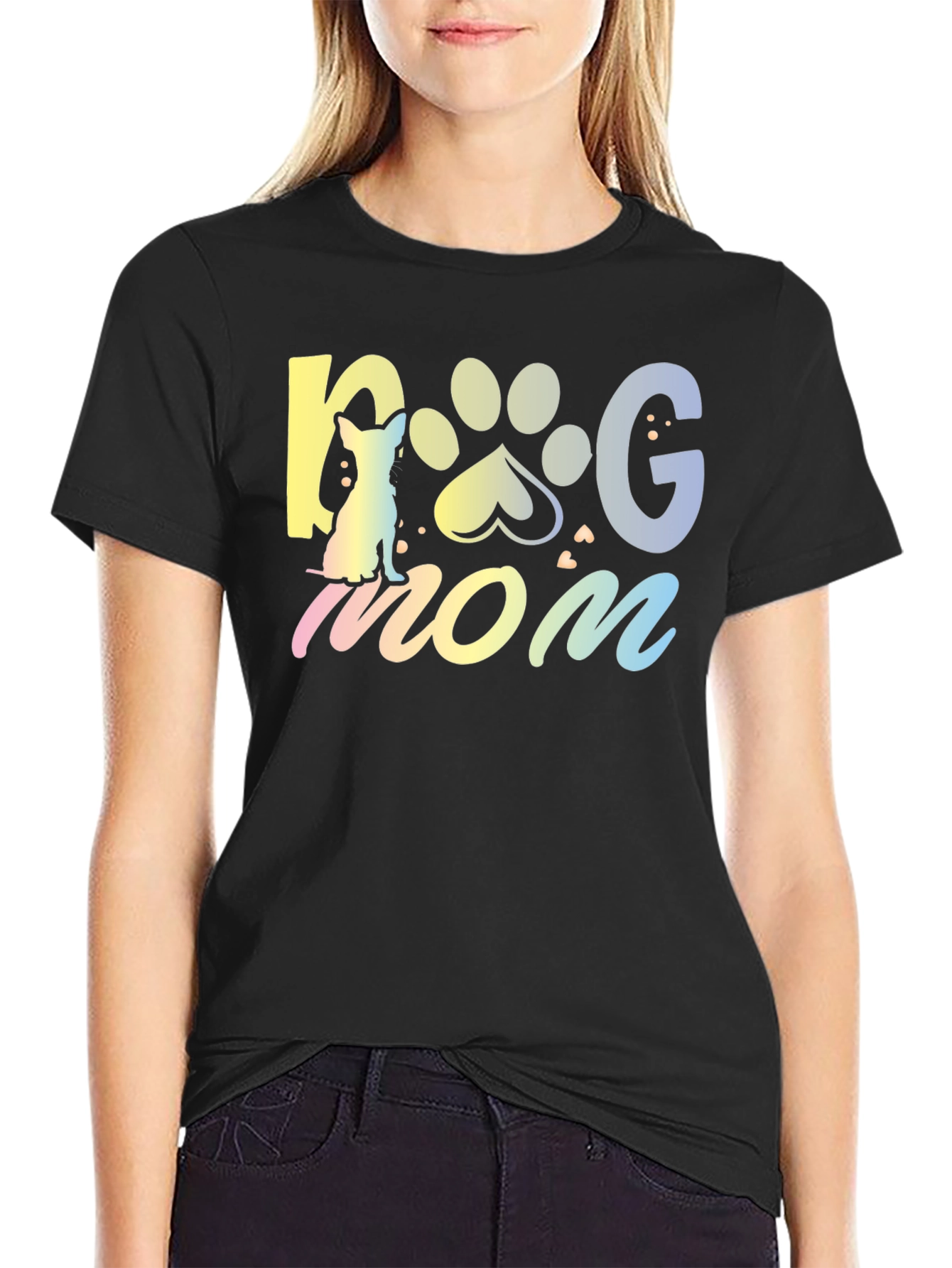 Dog Mom T-Shirt - Cute Pet Paw Design