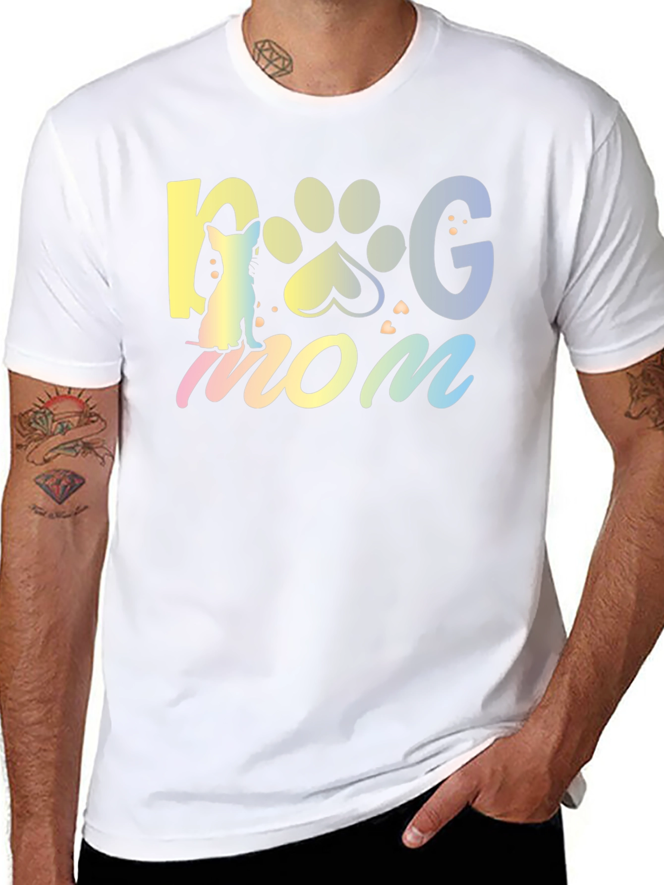 Dog Mom T-Shirt - Cute Pet Paw Design