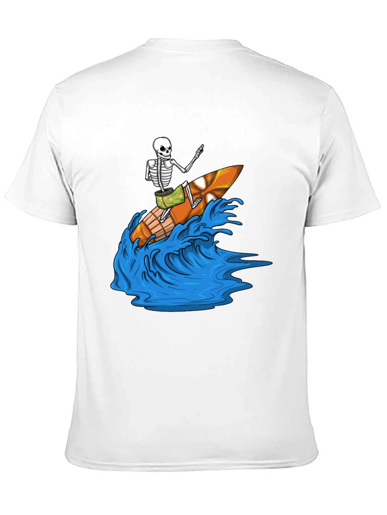 Surfing Skeleton Graphic Tee - Black