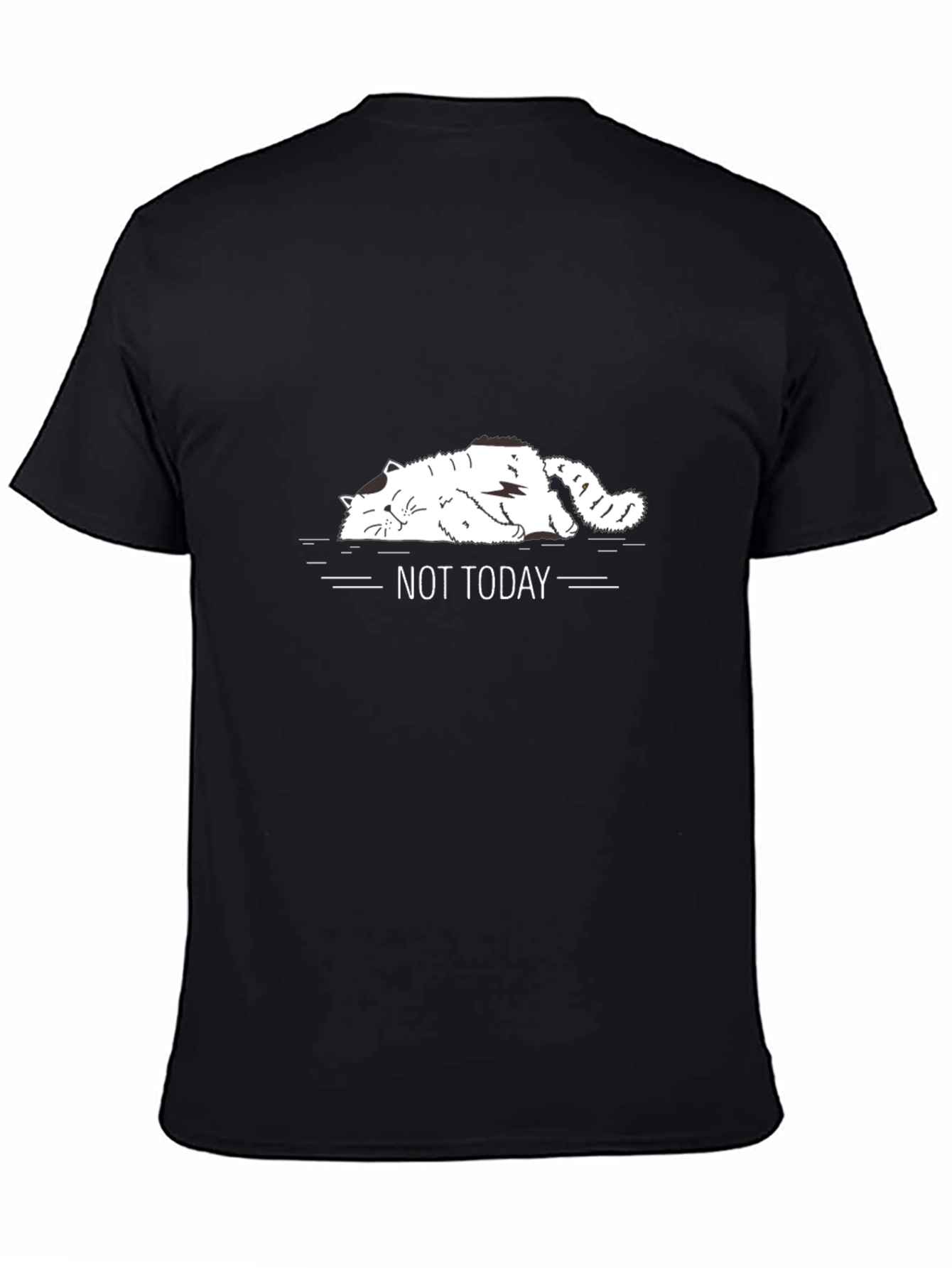 Not Today Cat Graphic Tee - Black