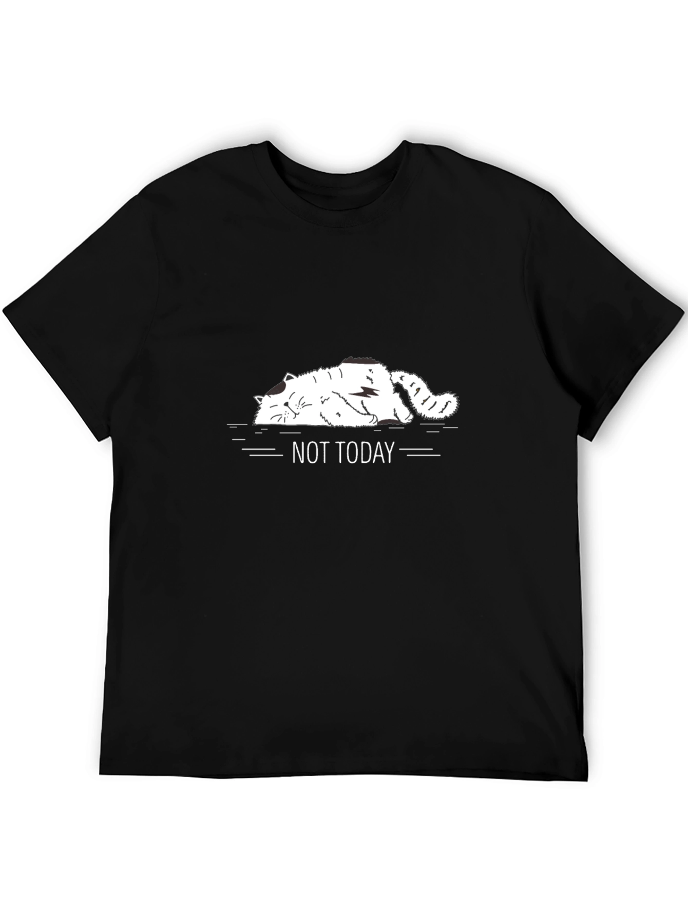 Not Today Cat Graphic Tee - Black