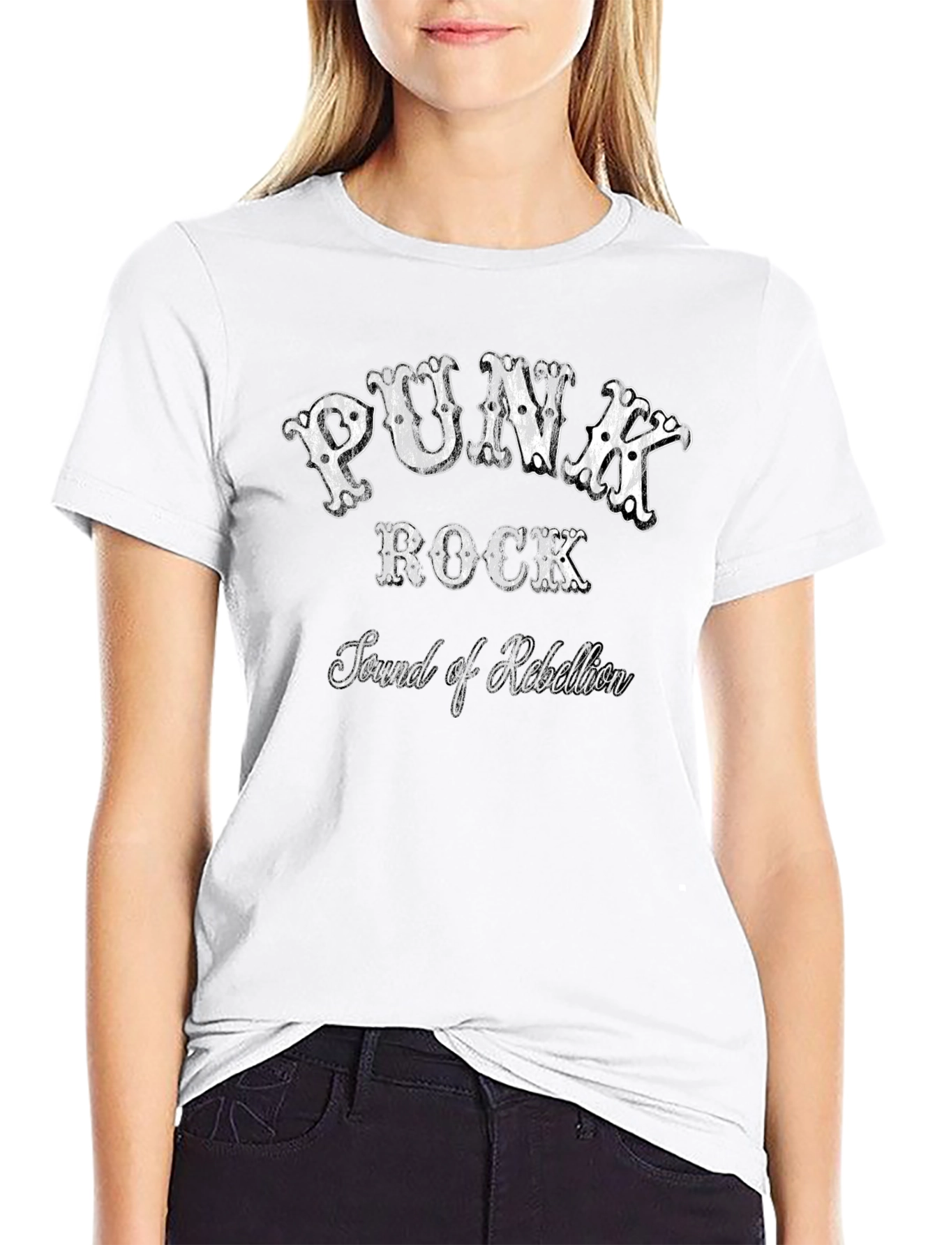 Punk Rock Sound of Rebellion Black Graphic Tee