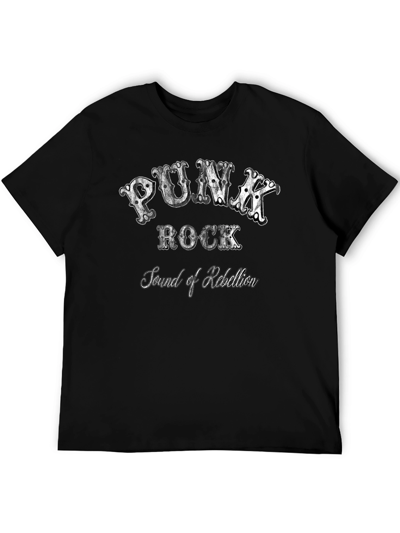 Punk Rock Sound of Rebellion Black Graphic Tee
