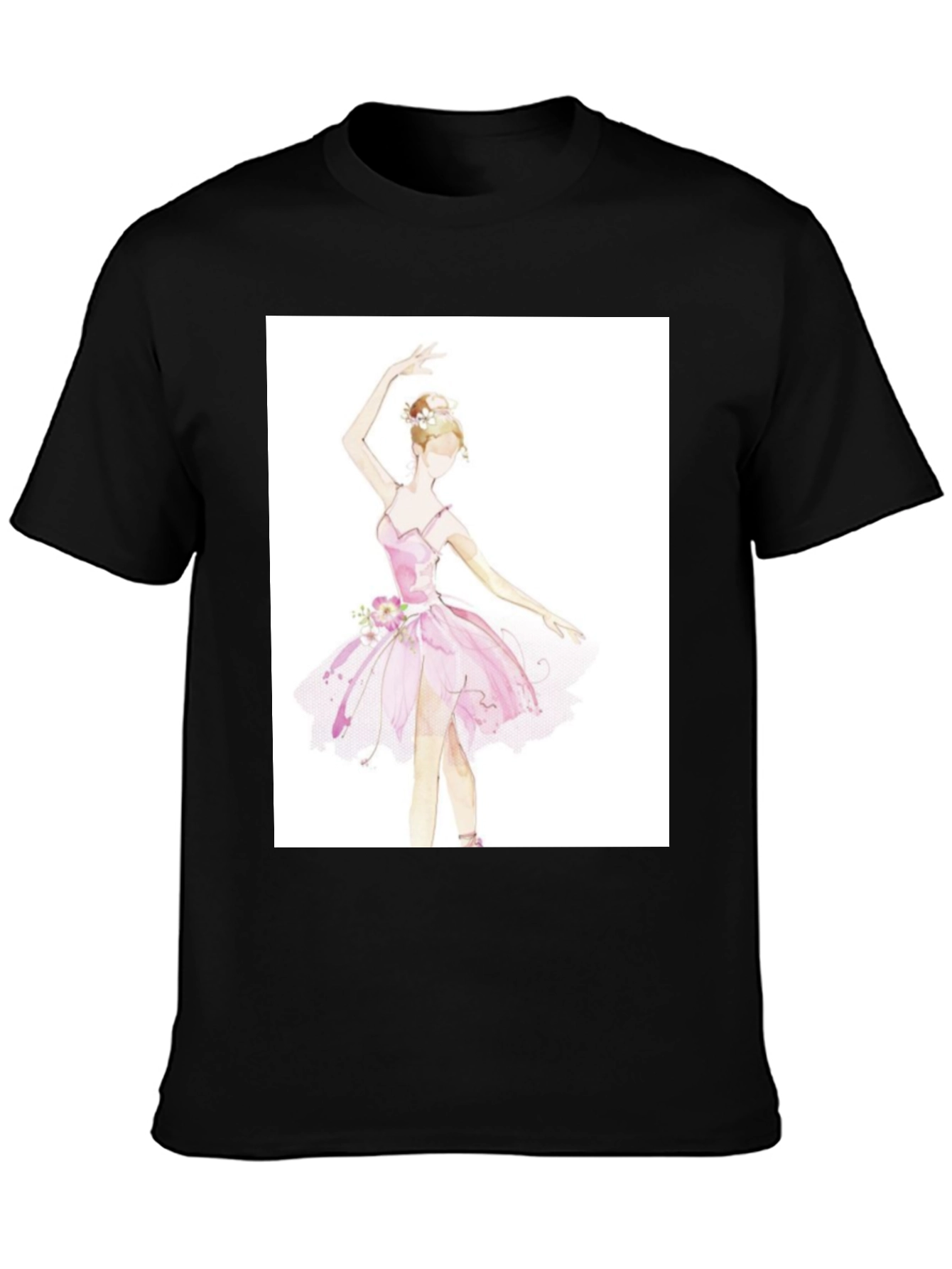 Ballerina Graphic Tee - Black Cotton T-Shirt