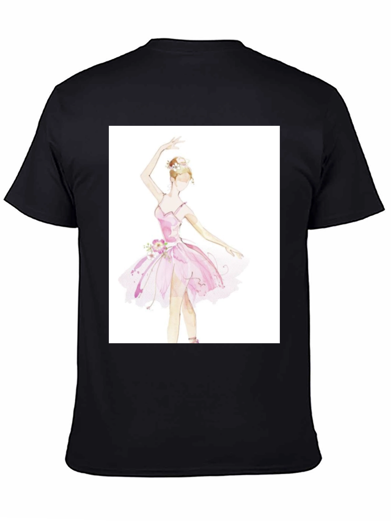 Ballerina Graphic Tee - Black Cotton T-Shirt