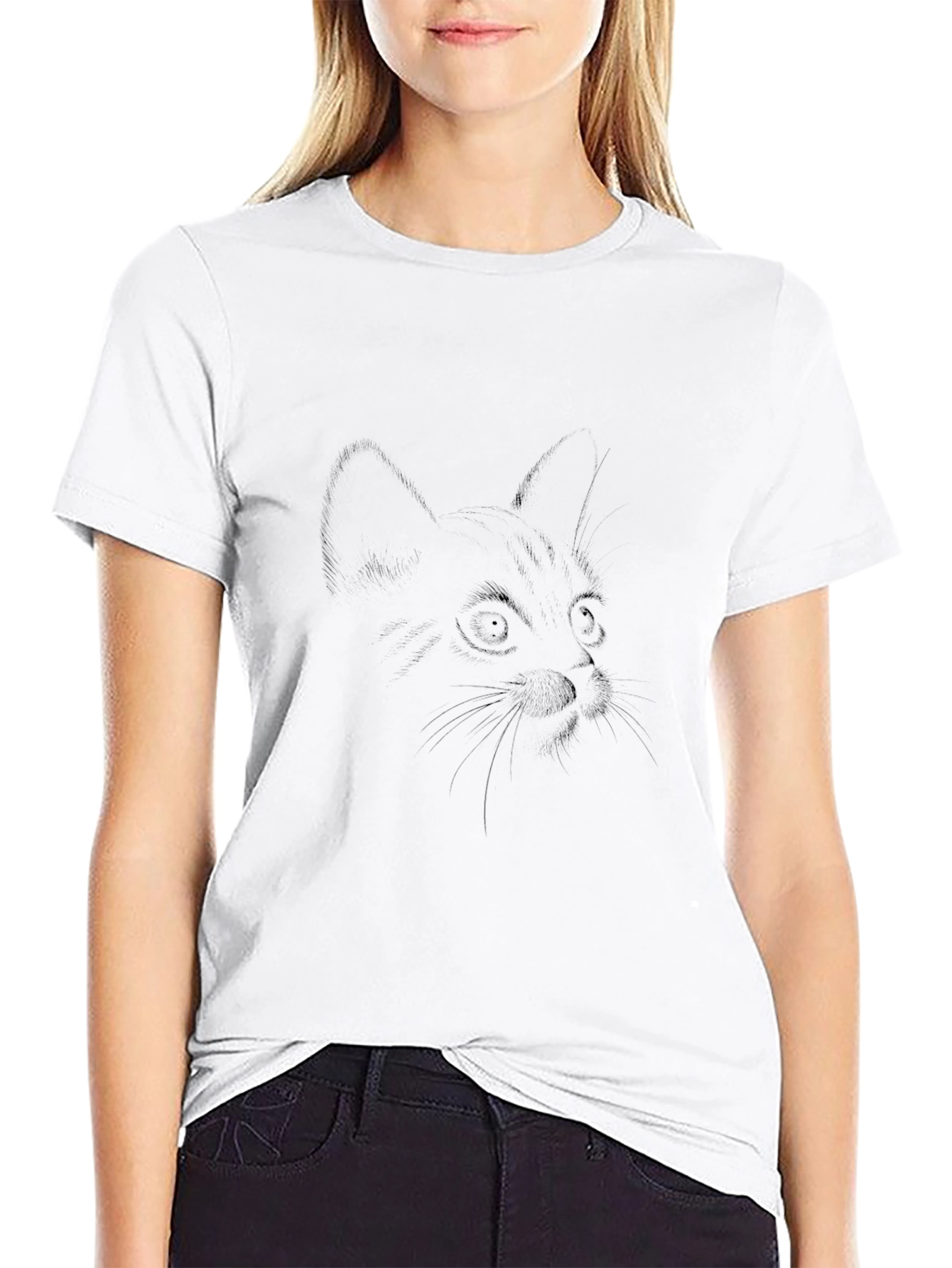 Black Cat Sketch Mens Tee