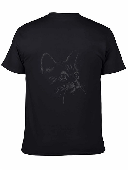 Black Cat Sketch Mens Tee