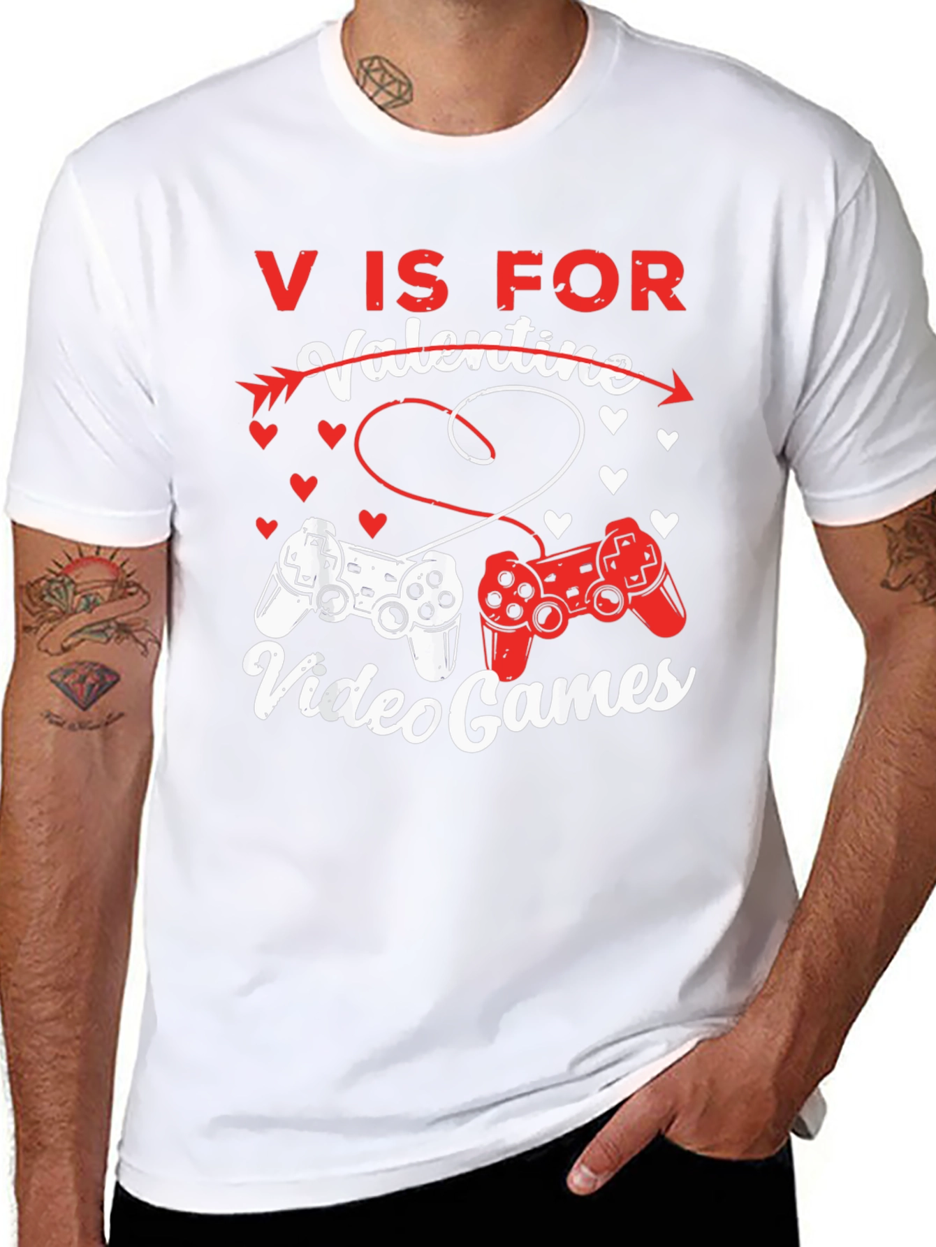 V is for Valentine Video Games T-Shirt