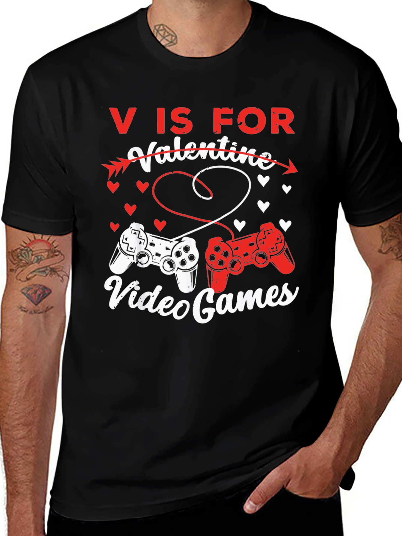 V is for Valentine Video Games T-Shirt