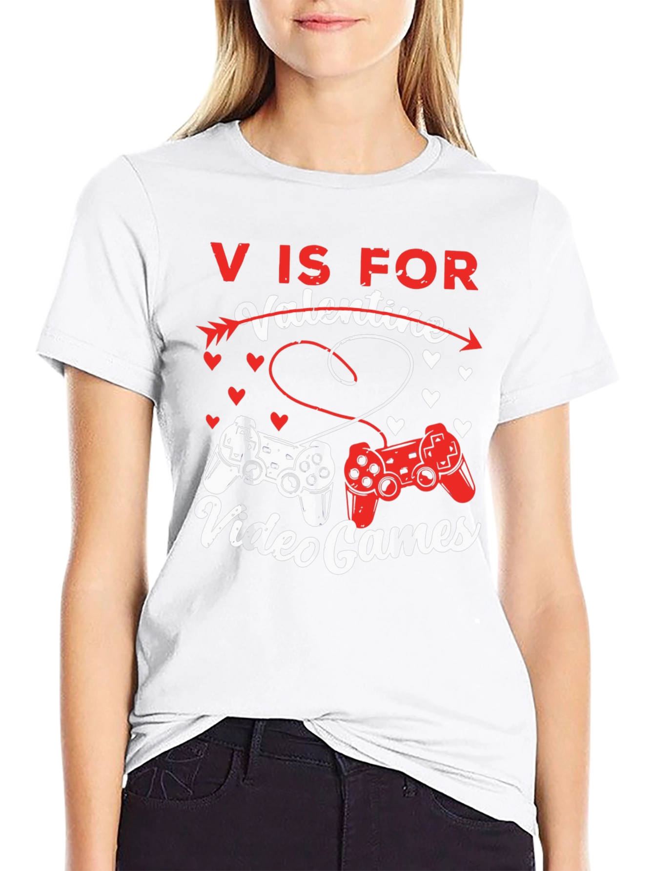 V is for Valentine Video Games T-Shirt